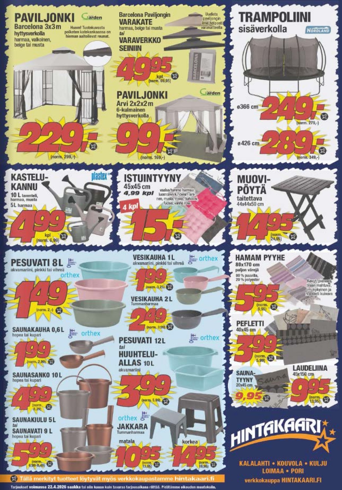 Katso ketjun Hintakaari tarjouslehti viikolta 16 sivustolla Viikkotarjoukset.fi. Löydät monia hyviä tarjouksia erilaisista tuotteista, esimerkiksi %product1% tai muista tuotteista. Lue tarjouslehti täältä! Sivu 5