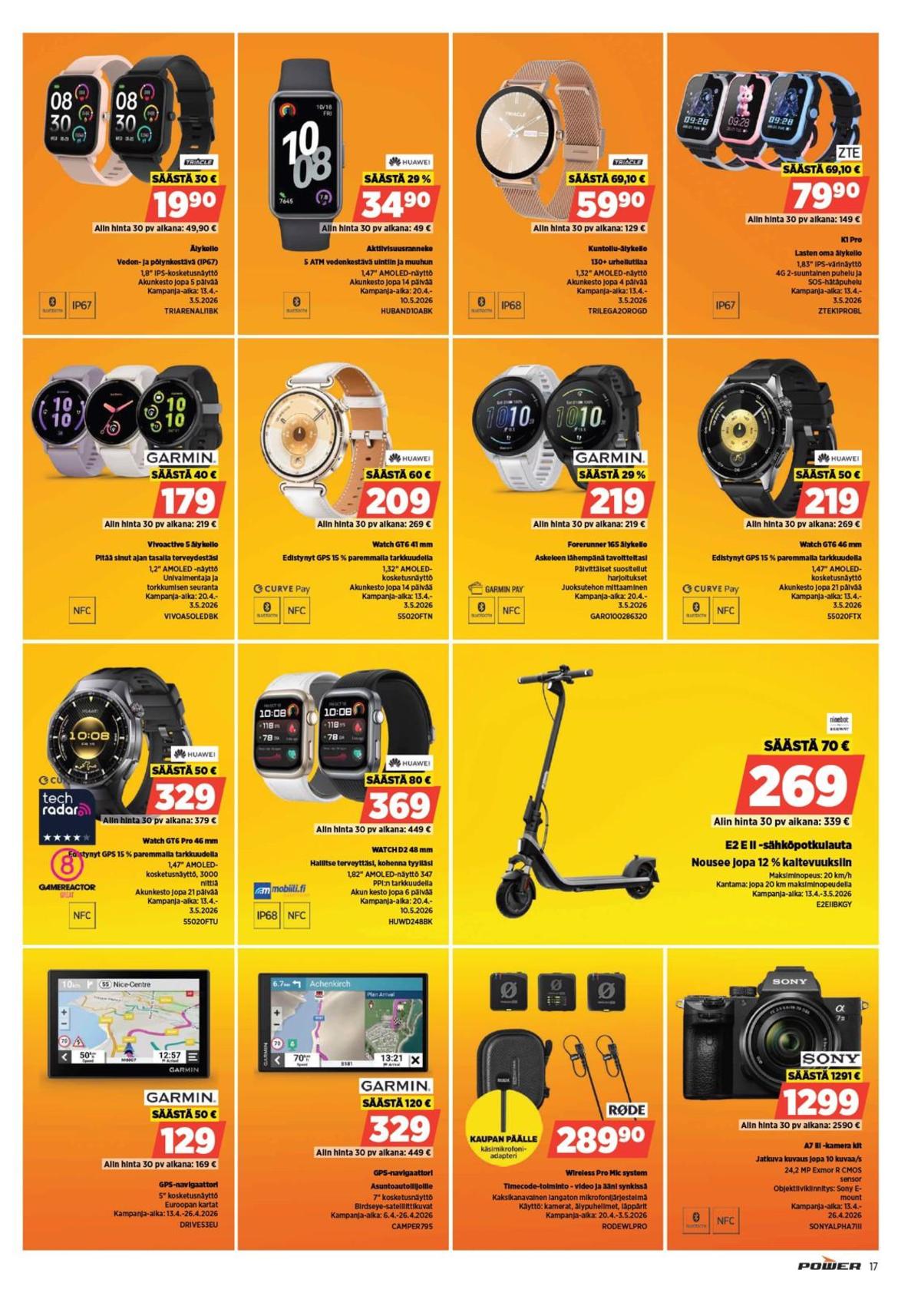 Katso ketjun Power tarjouslehti viikolta 17 sivustolla Viikkotarjoukset.fi. Löydät monia hyviä tarjouksia erilaisista tuotteista. Lue tarjouslehti täältä! Sivu 18