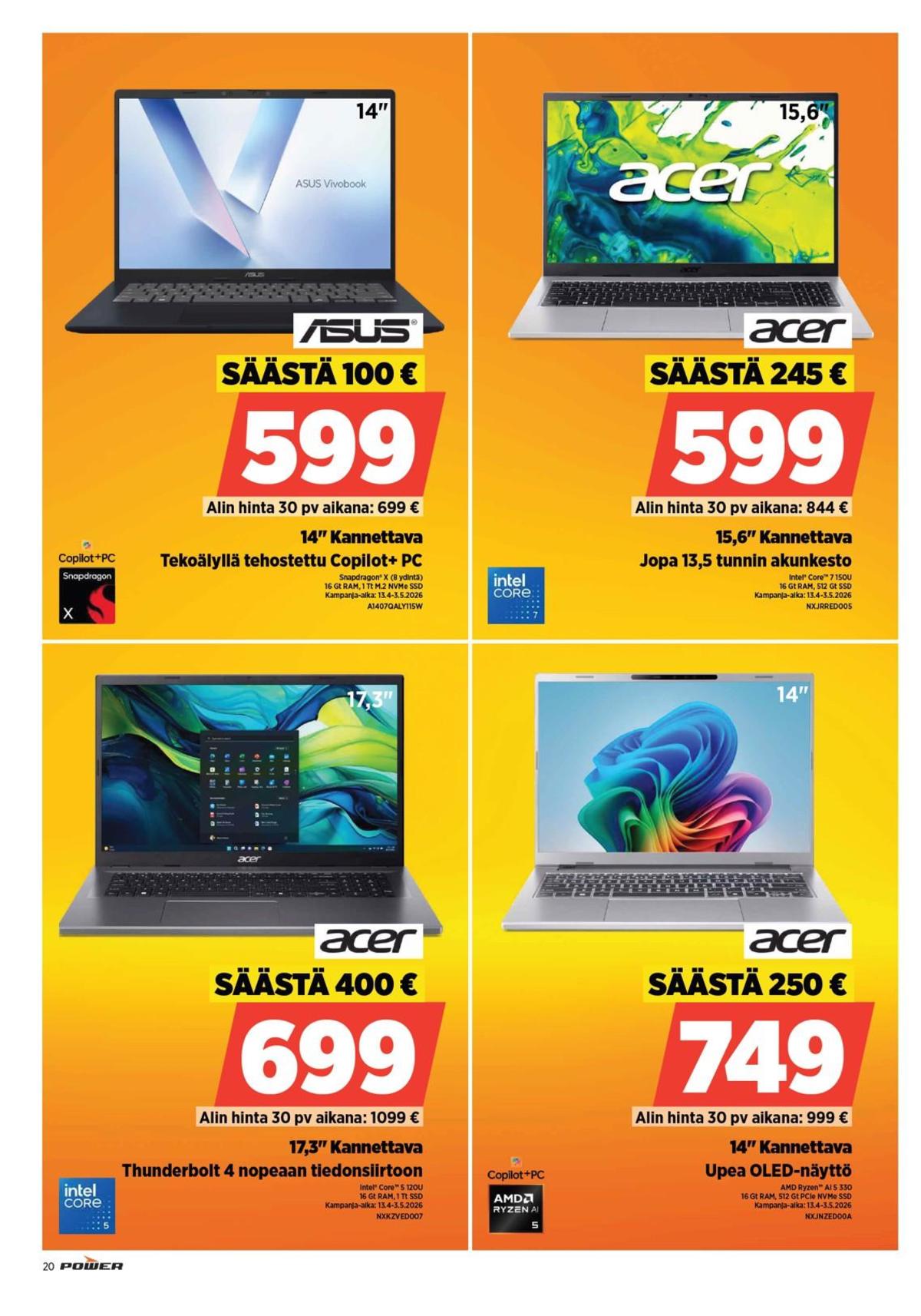 Katso ketjun Power tarjouslehti viikolta 17 sivustolla Viikkotarjoukset.fi. Löydät monia hyviä tarjouksia erilaisista tuotteista. Lue tarjouslehti täältä! Sivu 21