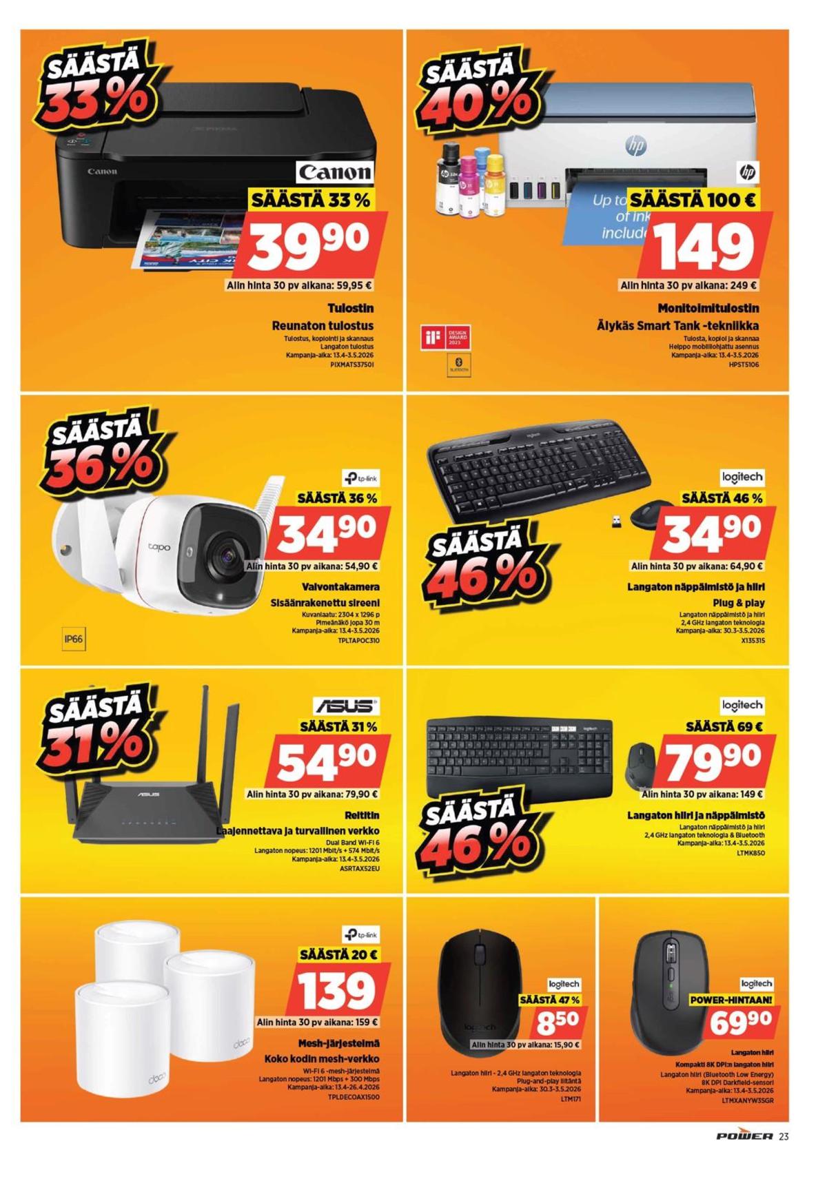 Katso ketjun Power tarjouslehti viikolta 17 sivustolla Viikkotarjoukset.fi. Löydät monia hyviä tarjouksia erilaisista tuotteista. Lue tarjouslehti täältä! Sivu 24