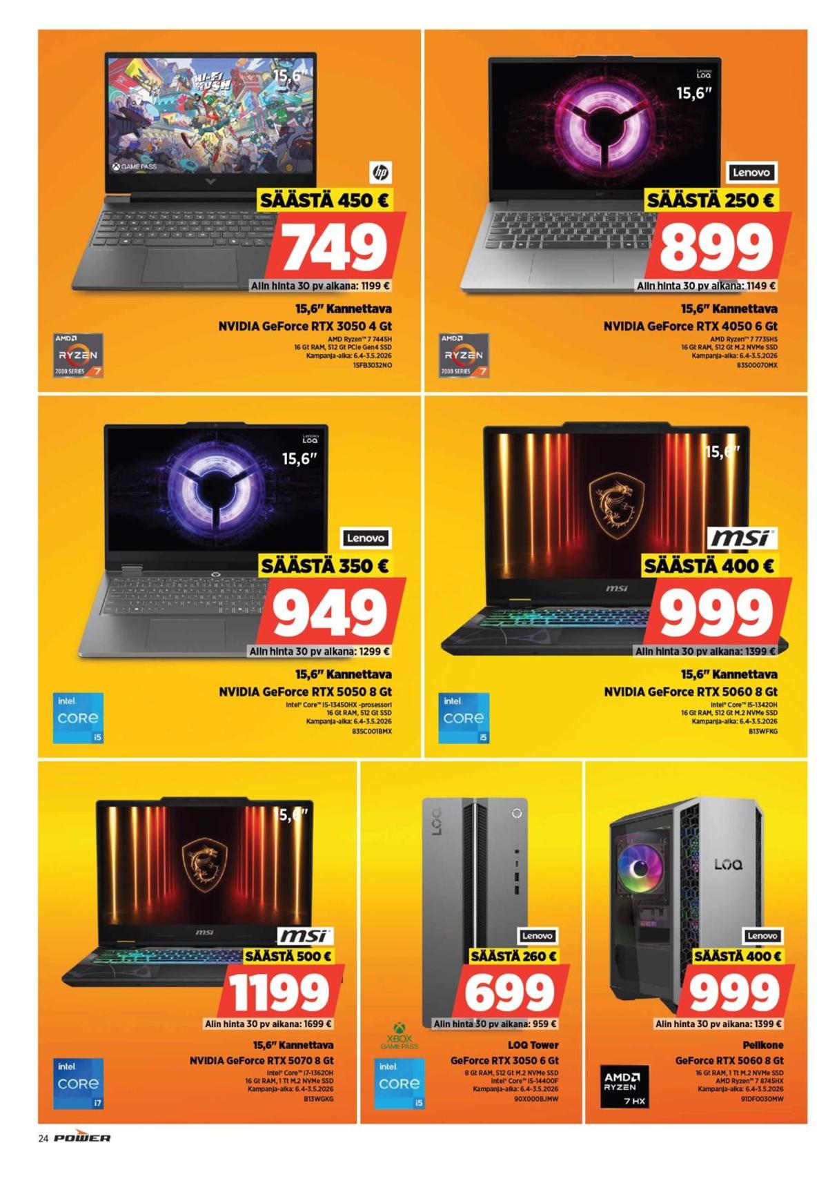 Katso ketjun Power tarjouslehti viikolta 17 sivustolla Viikkotarjoukset.fi. Löydät monia hyviä tarjouksia erilaisista tuotteista. Lue tarjouslehti täältä! Sivu 25