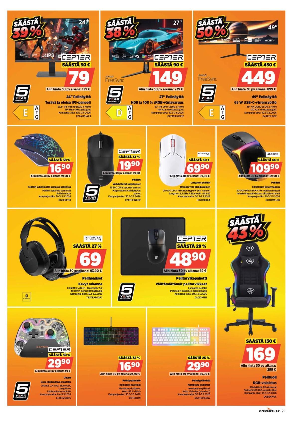 Katso ketjun Power tarjouslehti viikolta 17 sivustolla Viikkotarjoukset.fi. Löydät monia hyviä tarjouksia erilaisista tuotteista. Lue tarjouslehti täältä! Sivu 26
