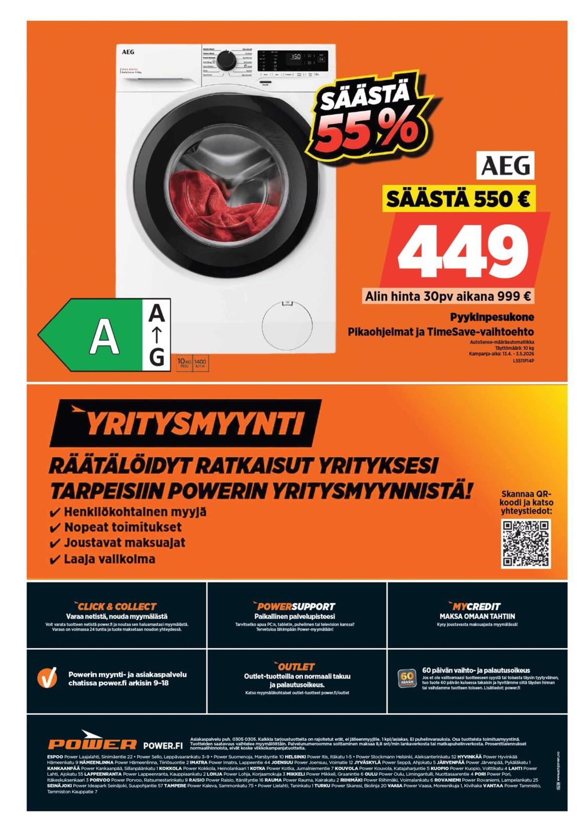 Katso ketjun Power tarjouslehti viikolta 17 sivustolla Viikkotarjoukset.fi. Löydät monia hyviä tarjouksia erilaisista tuotteista. Lue tarjouslehti täältä! Sivu 29