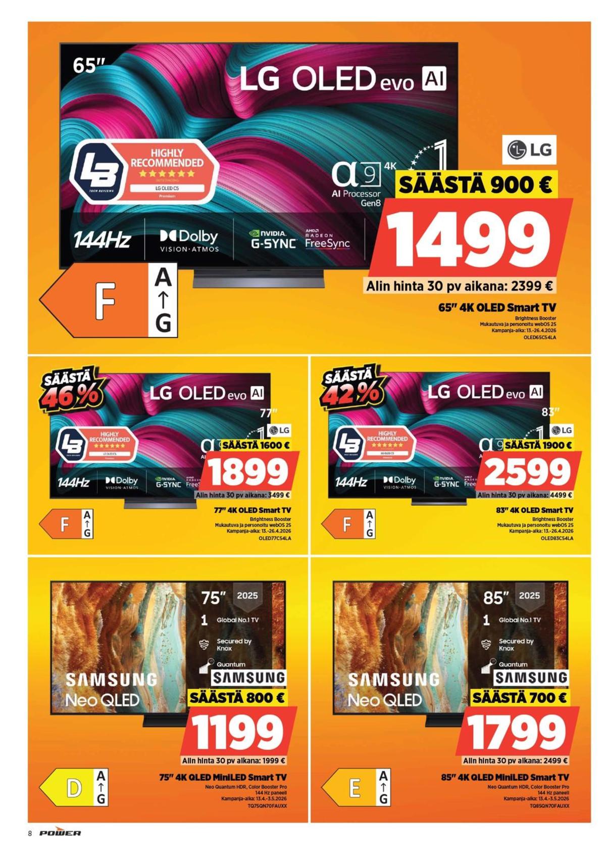 Katso ketjun Power tarjouslehti viikolta 17 sivustolla Viikkotarjoukset.fi. Löydät monia hyviä tarjouksia erilaisista tuotteista. Lue tarjouslehti täältä! Sivu 8