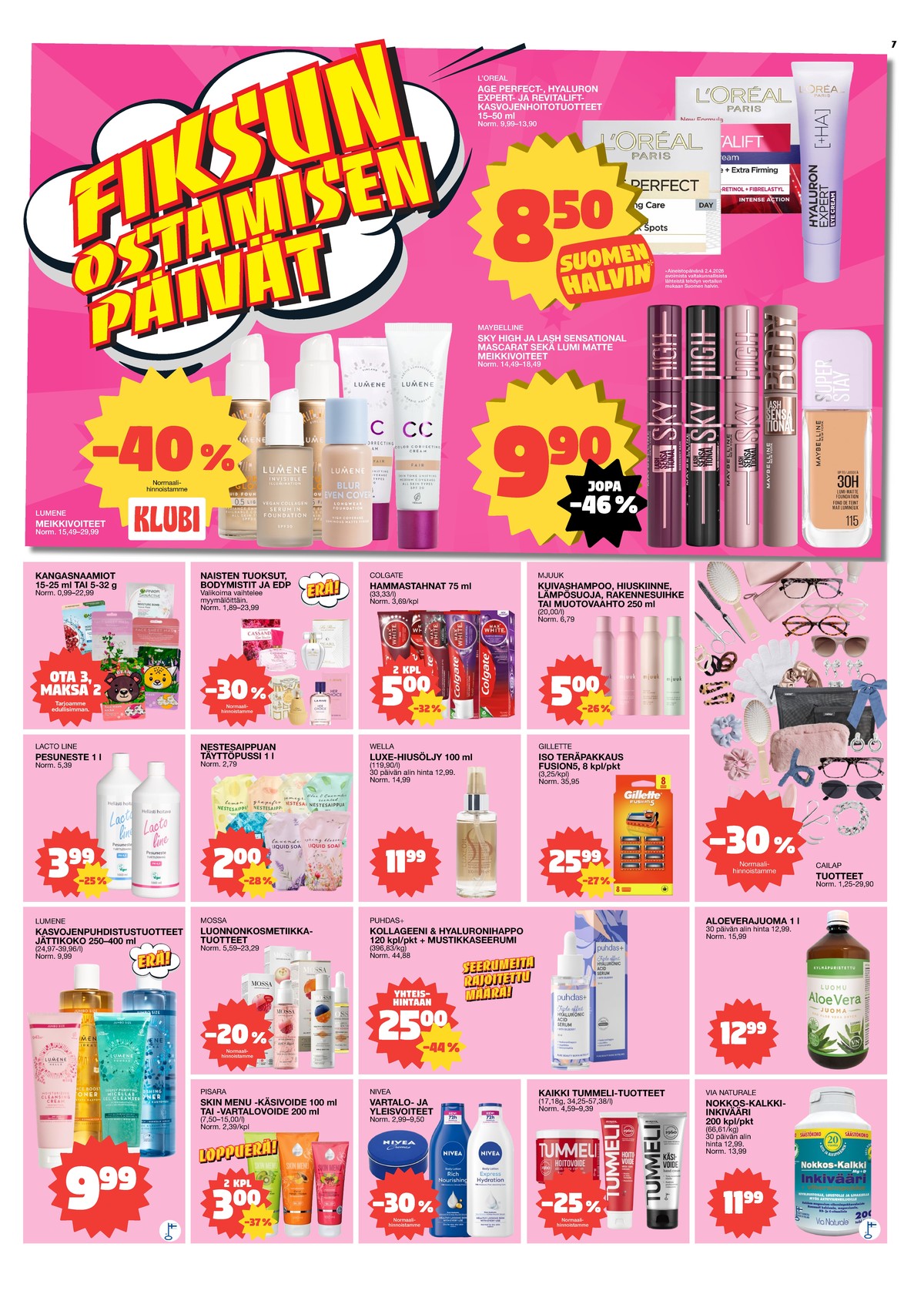 Katso ketjun Tokmanni tarjouslehti viikolta 17 sivustolla Viikkotarjoukset.fi. Löydät monia hyviä tarjouksia erilaisista tuotteista. Lue tarjouslehti täältä! Sivu 7