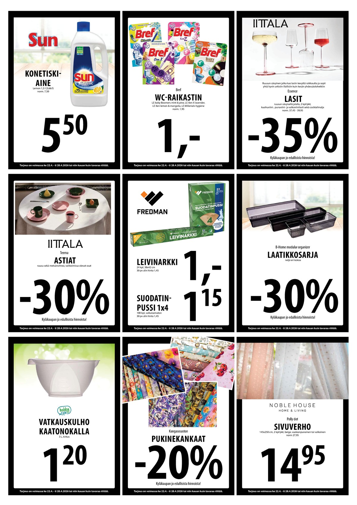 Katso ketjun Keskinen tarjouslehti viikolta 17 sivustolla Viikkotarjoukset.fi. Löydät monia hyviä tarjouksia erilaisista tuotteista. Lue tarjouslehti täältä! Sivu 18