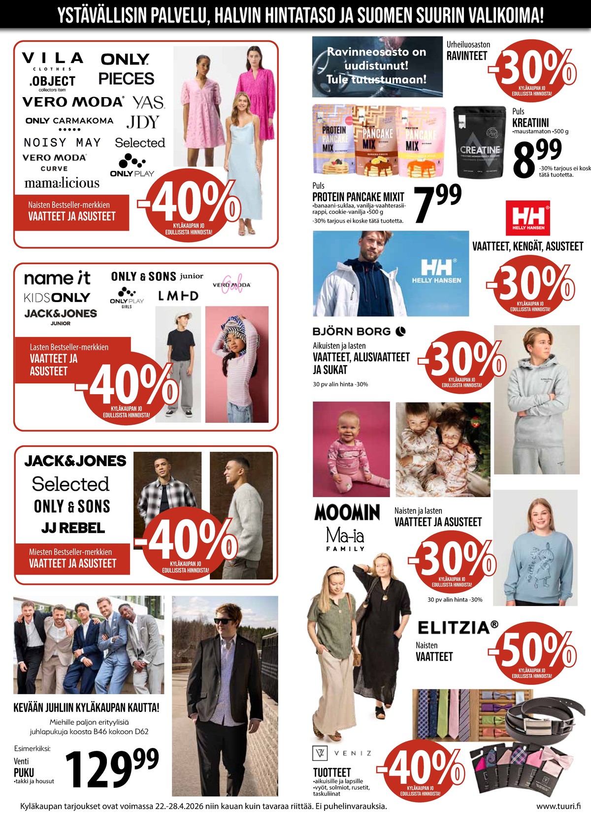 Katso ketjun Keskinen tarjouslehti viikolta 17 sivustolla Viikkotarjoukset.fi. Löydät monia hyviä tarjouksia erilaisista tuotteista. Lue tarjouslehti täältä! Sivu 3