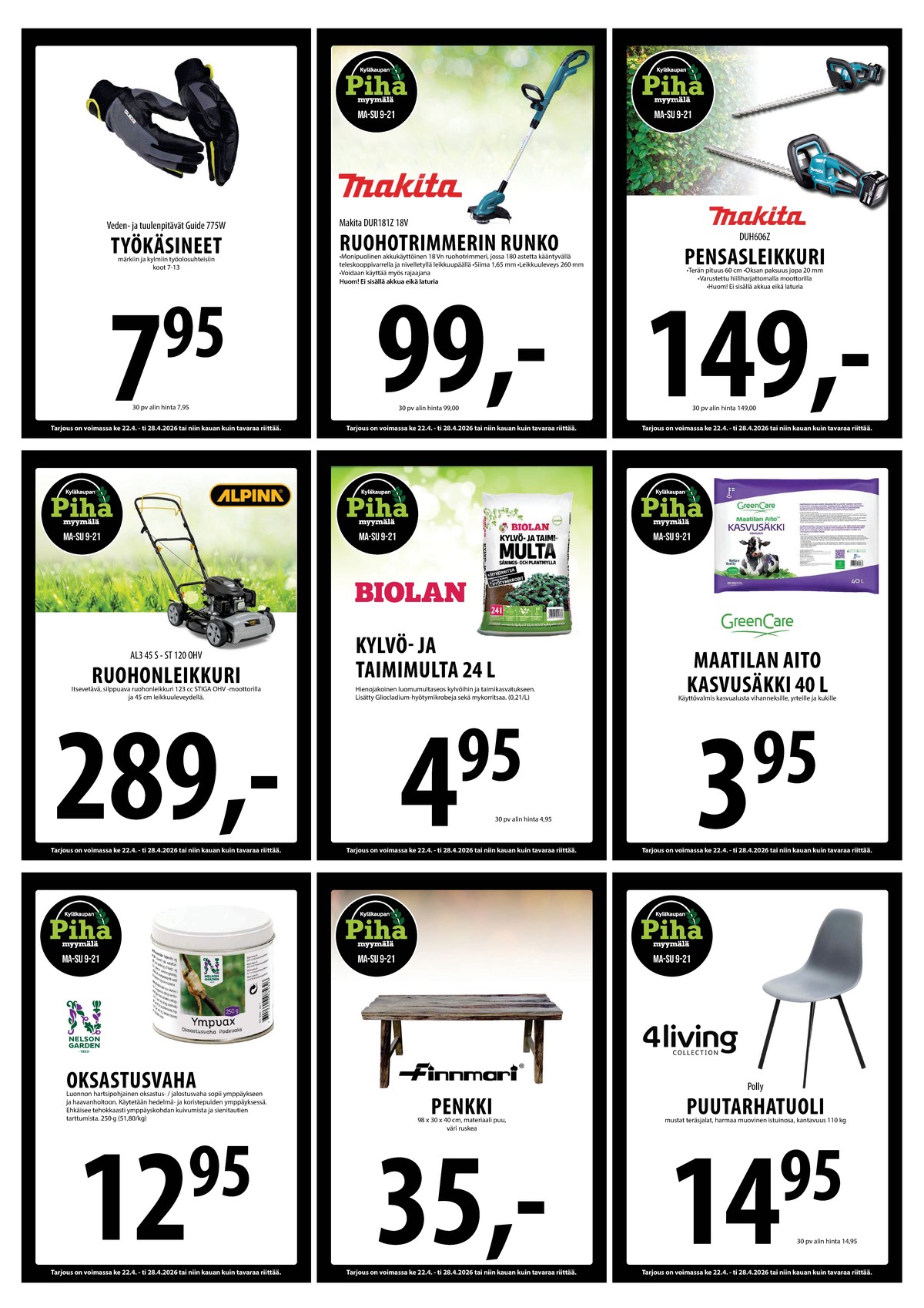 Katso ketjun Keskinen tarjouslehti viikolta 17 sivustolla Viikkotarjoukset.fi. Löydät monia hyviä tarjouksia erilaisista tuotteista. Lue tarjouslehti täältä! Sivu 27