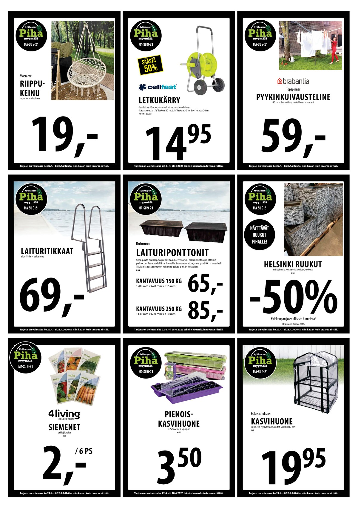 Katso ketjun Keskinen tarjouslehti viikolta 17 sivustolla Viikkotarjoukset.fi. Löydät monia hyviä tarjouksia erilaisista tuotteista. Lue tarjouslehti täältä! Sivu 28