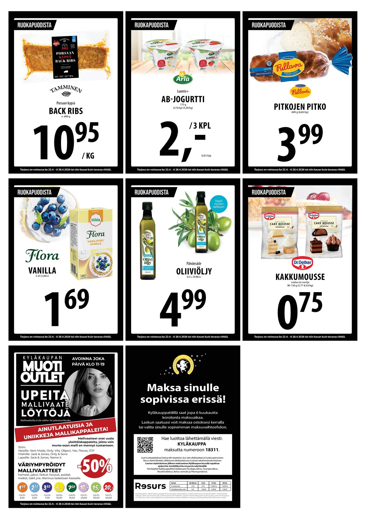 Katso ketjun Keskinen tarjouslehti viikolta 17 sivustolla Viikkotarjoukset.fi. Löydät monia hyviä tarjouksia erilaisista tuotteista. Lue tarjouslehti täältä! Sivu 30