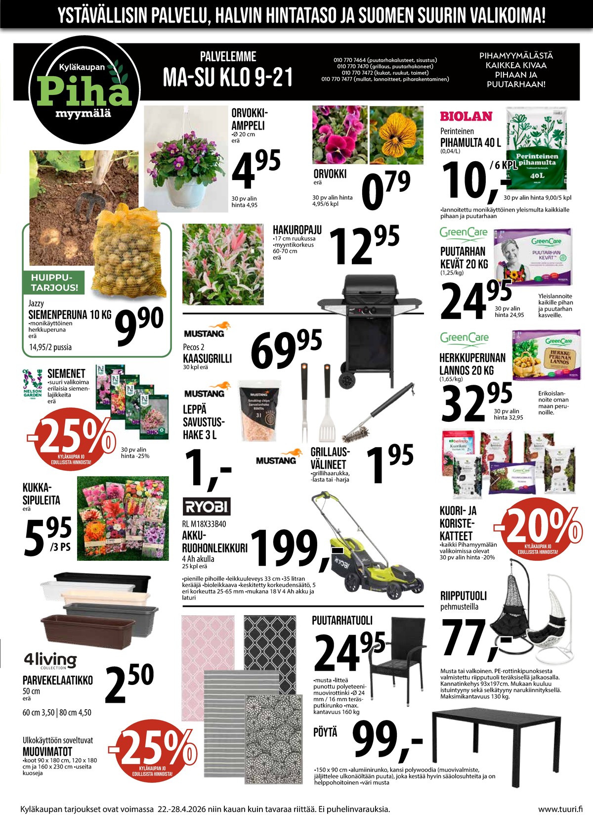 Katso ketjun Keskinen tarjouslehti viikolta 17 sivustolla Viikkotarjoukset.fi. Löydät monia hyviä tarjouksia erilaisista tuotteista. Lue tarjouslehti täältä! Sivu 7