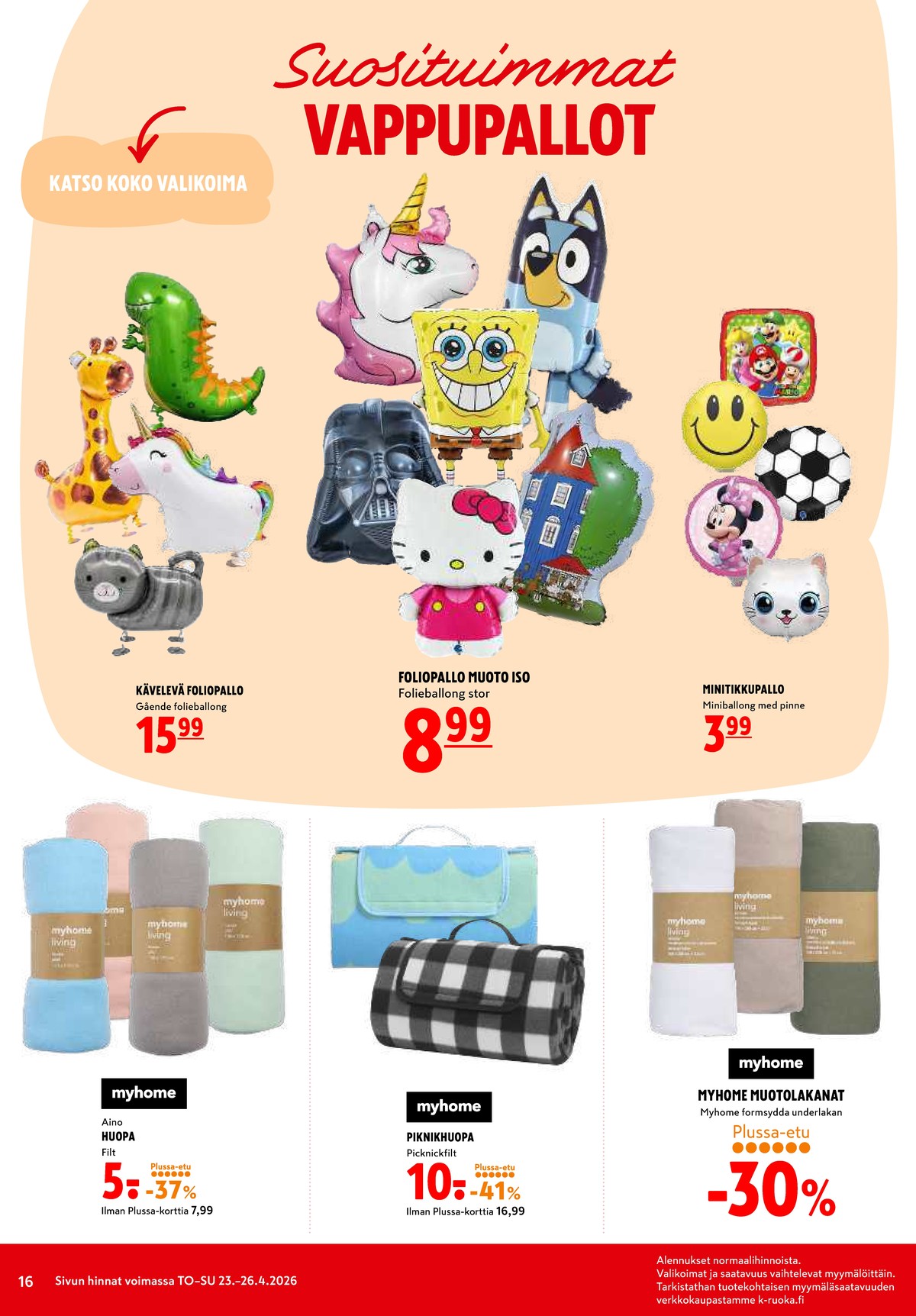 Katso ketjun K-Citymarket tarjouslehti viikolta 17 sivustolla Viikkotarjoukset.fi. Löydät monia hyviä tarjouksia erilaisista tuotteista. Lue tarjouslehti täältä! Sivu 16