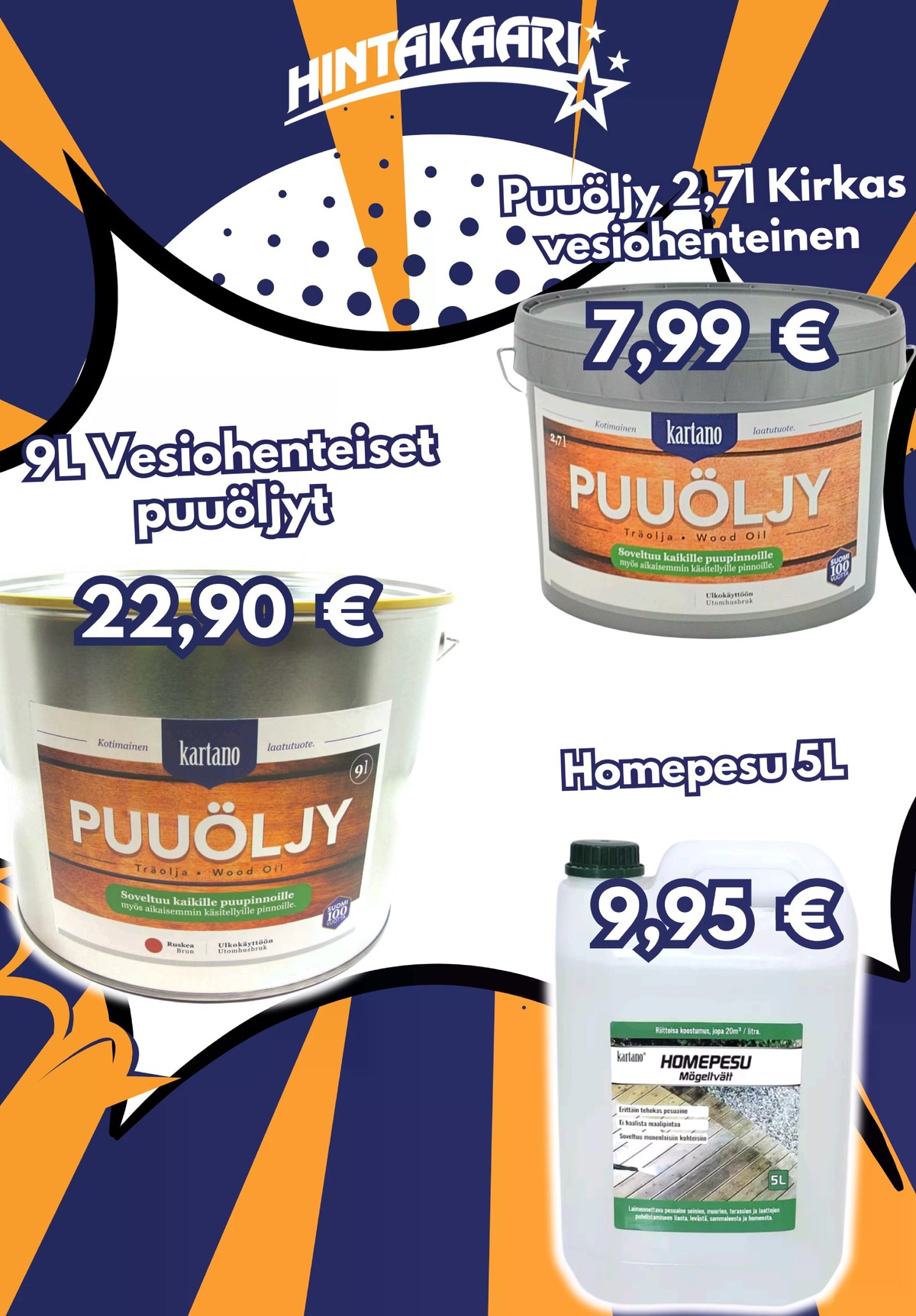 Katso ketjun Hintakaari tarjouslehti viikolta 17 sivustolla Viikkotarjoukset.fi. Löydät monia hyviä tarjouksia erilaisista tuotteista. Lue tarjouslehti täältä! Sivu 14