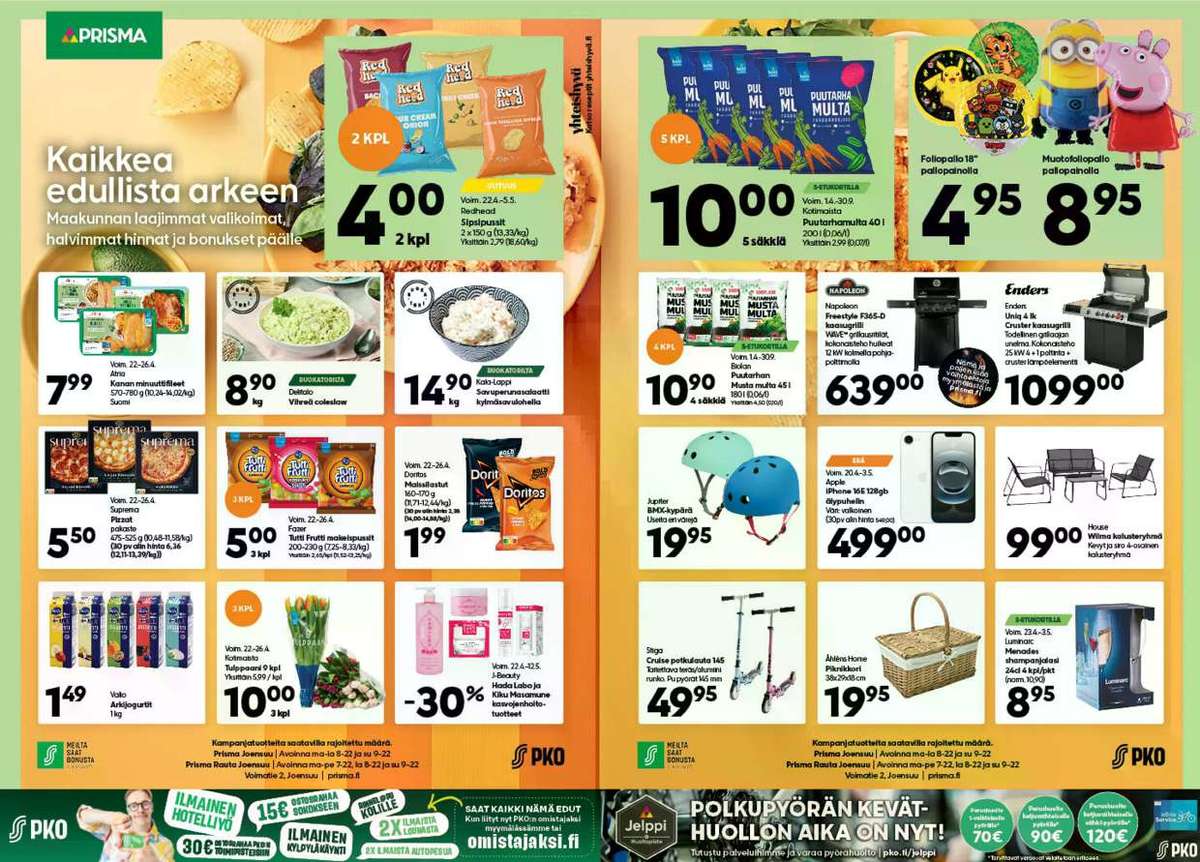 Katso ketjun Prisma region tarjouslehti viikolta 17 sivustolla Viikkotarjoukset.fi. Löydät monia hyviä tarjouksia erilaisista tuotteista. Lue tarjouslehti täältä! Sivu 1
