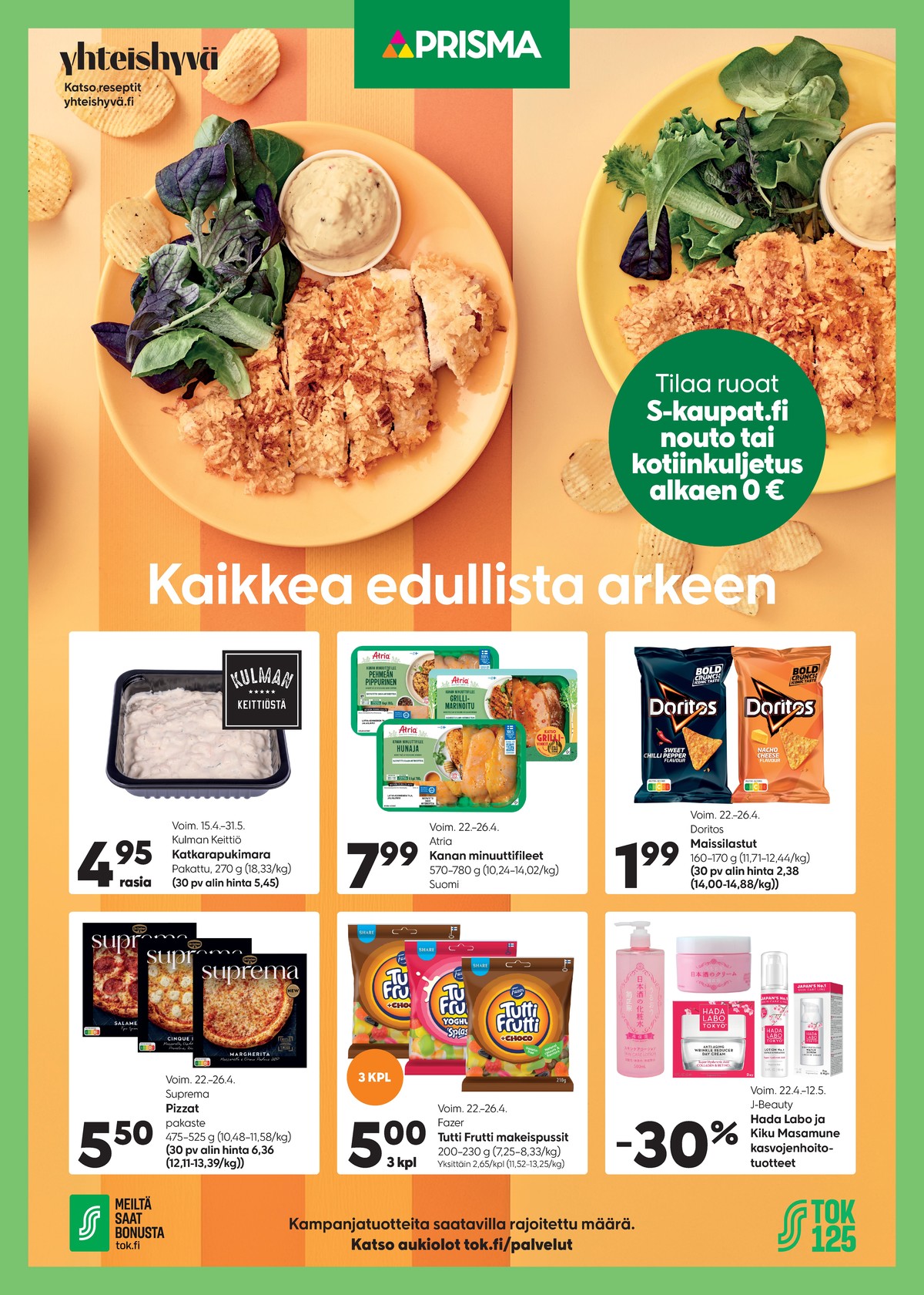 Katso ketjun Prisma region tarjouslehti viikolta 17 sivustolla Viikkotarjoukset.fi. Löydät monia hyviä tarjouksia erilaisista tuotteista. Lue tarjouslehti täältä! Sivu 1