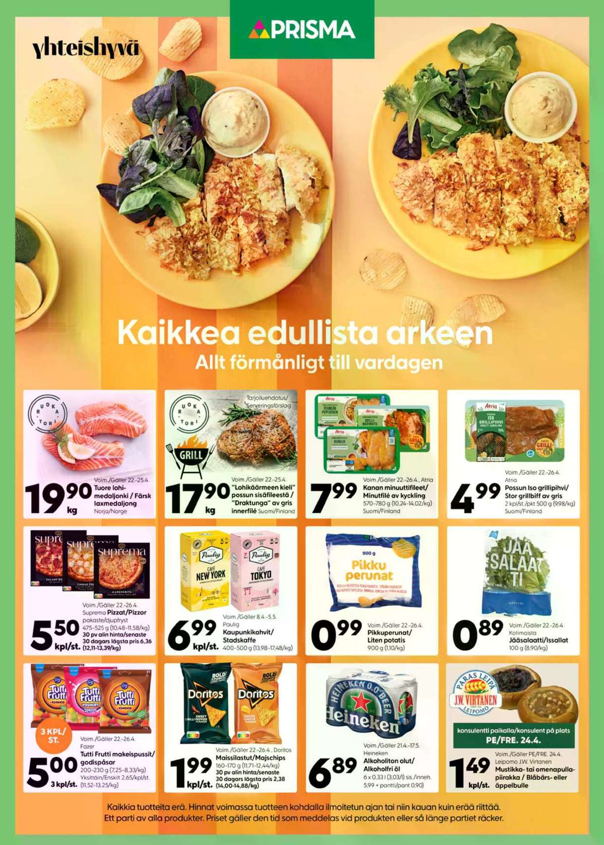 Katso ketjun Prisma region tarjouslehti viikolta 17 sivustolla Viikkotarjoukset.fi. Löydät monia hyviä tarjouksia erilaisista tuotteista. Lue tarjouslehti täältä! Sivu 1