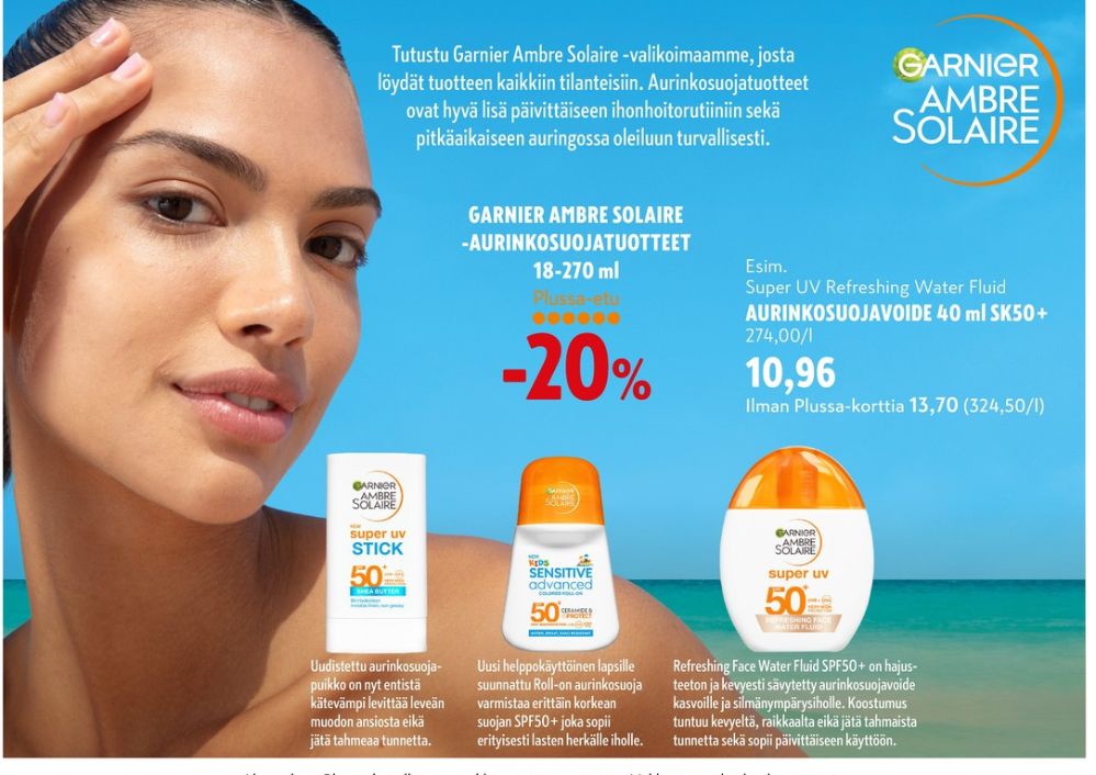 Tarjoukset ja hintavertailu haulla Ambre Solaire, , Aurinkovoiteet 0.040 l 1 Pullo €10.96
