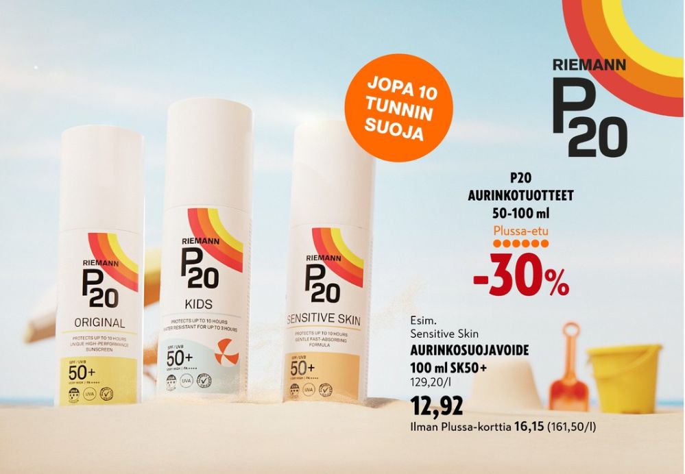 Tarjoukset ja hintavertailu haulla P20, , Aurinkovoiteet 0.100 l 1 Pullo €12.92
