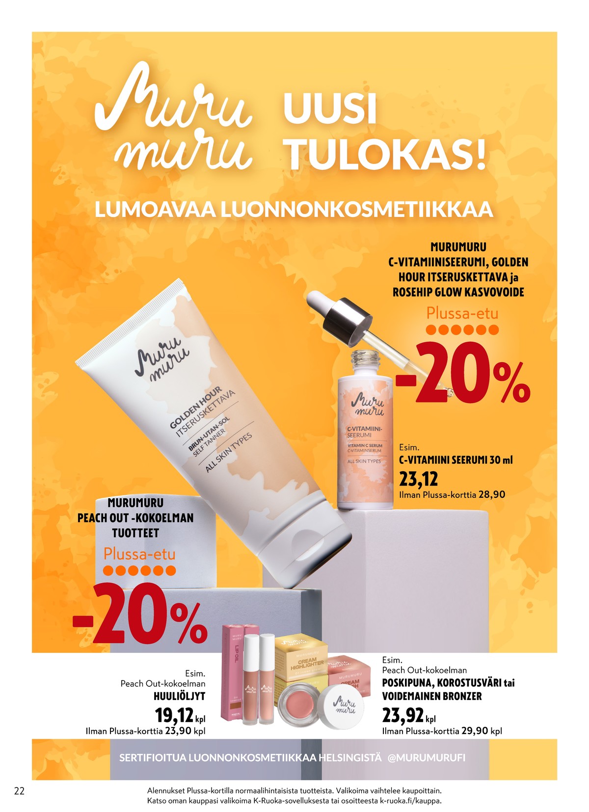 Katso ketjun K-Citymarket tarjouslehti viikolta 18 sivustolla Viikkotarjoukset.fi. Löydät monia hyviä tarjouksia erilaisista tuotteista. Lue tarjouslehti täältä! Sivu 22