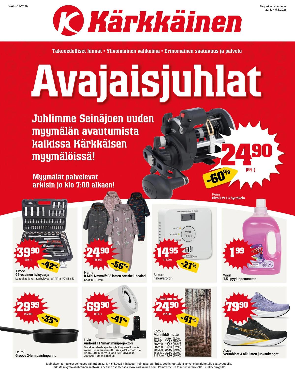 Katso ketjun Kärkkäinen tarjouslehti viikolta 18 sivustolla Viikkotarjoukset.fi. Löydät monia hyviä tarjouksia erilaisista tuotteista. Lue tarjouslehti täältä! Sivu 1