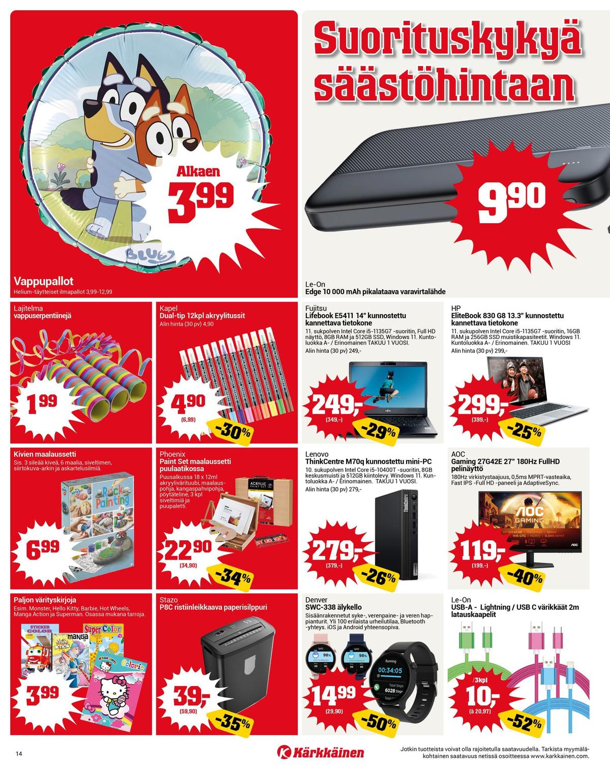 Katso ketjun Kärkkäinen tarjouslehti viikolta 18 sivustolla Viikkotarjoukset.fi. Löydät monia hyviä tarjouksia erilaisista tuotteista. Lue tarjouslehti täältä! Sivu 14