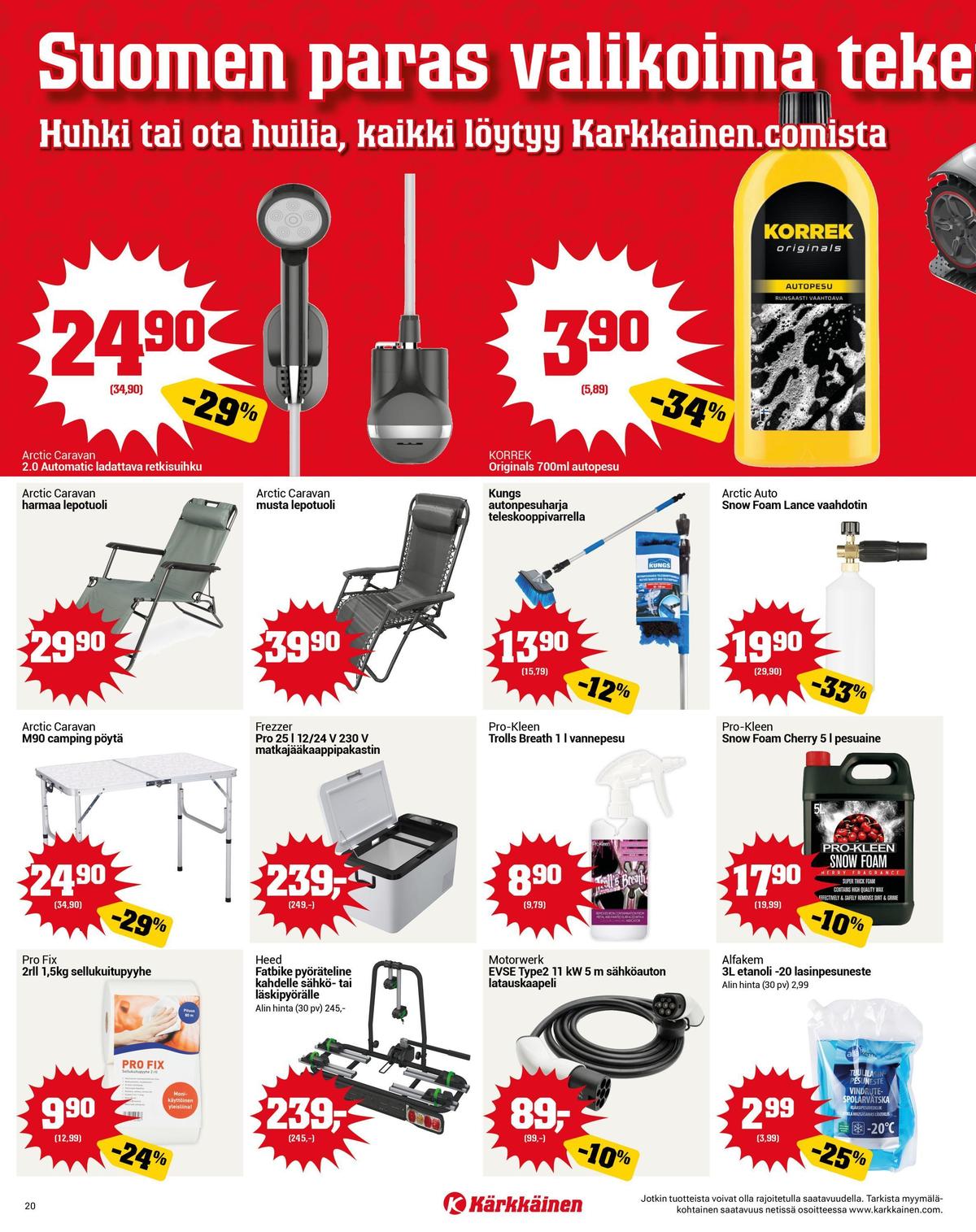 Katso ketjun Kärkkäinen tarjouslehti viikolta 18 sivustolla Viikkotarjoukset.fi. Löydät monia hyviä tarjouksia erilaisista tuotteista. Lue tarjouslehti täältä! Sivu 20