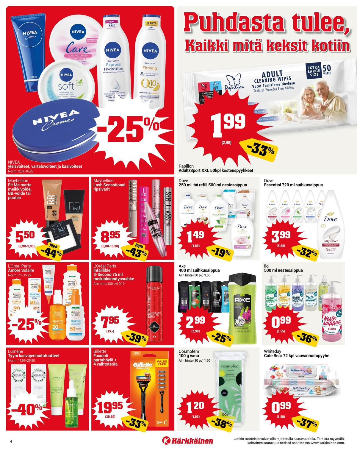 Katso ketjun Kärkkäinen tarjouslehti viikolta 18 sivustolla Viikkotarjoukset.fi. Löydät monia hyviä tarjouksia erilaisista tuotteista. Lue tarjouslehti täältä! Sivu 4