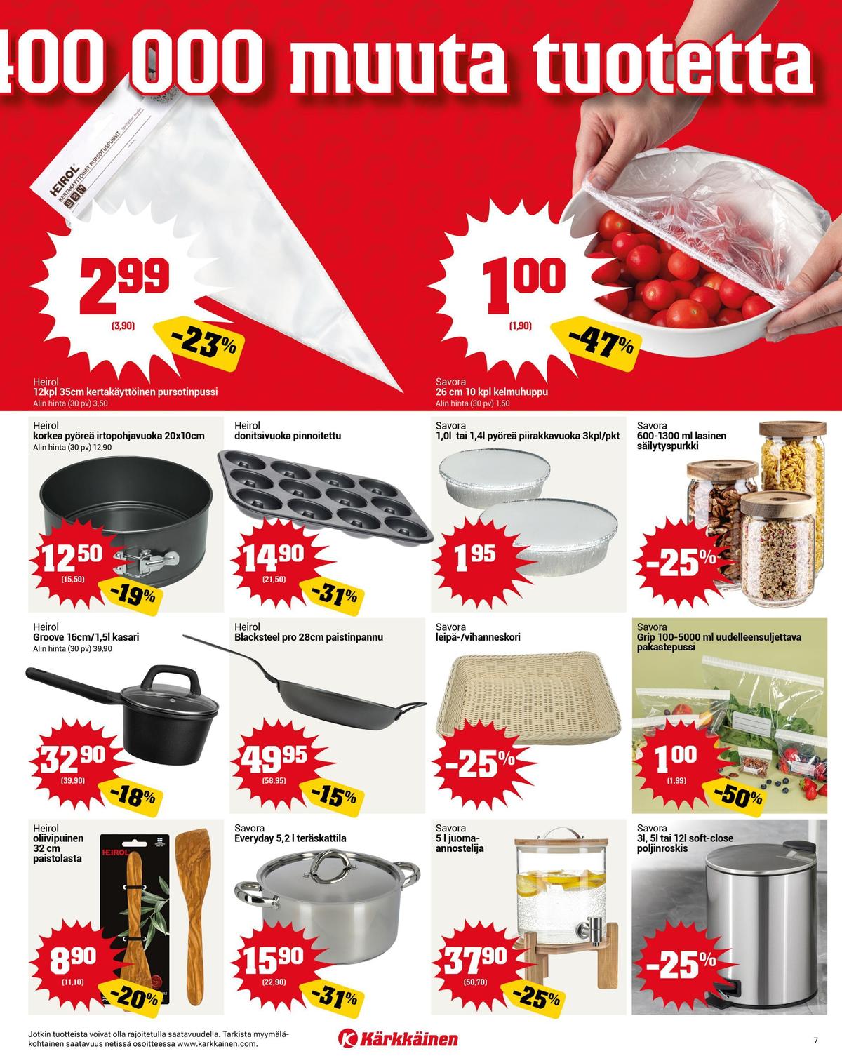 Katso ketjun Kärkkäinen tarjouslehti viikolta 18 sivustolla Viikkotarjoukset.fi. Löydät monia hyviä tarjouksia erilaisista tuotteista. Lue tarjouslehti täältä! Sivu 7