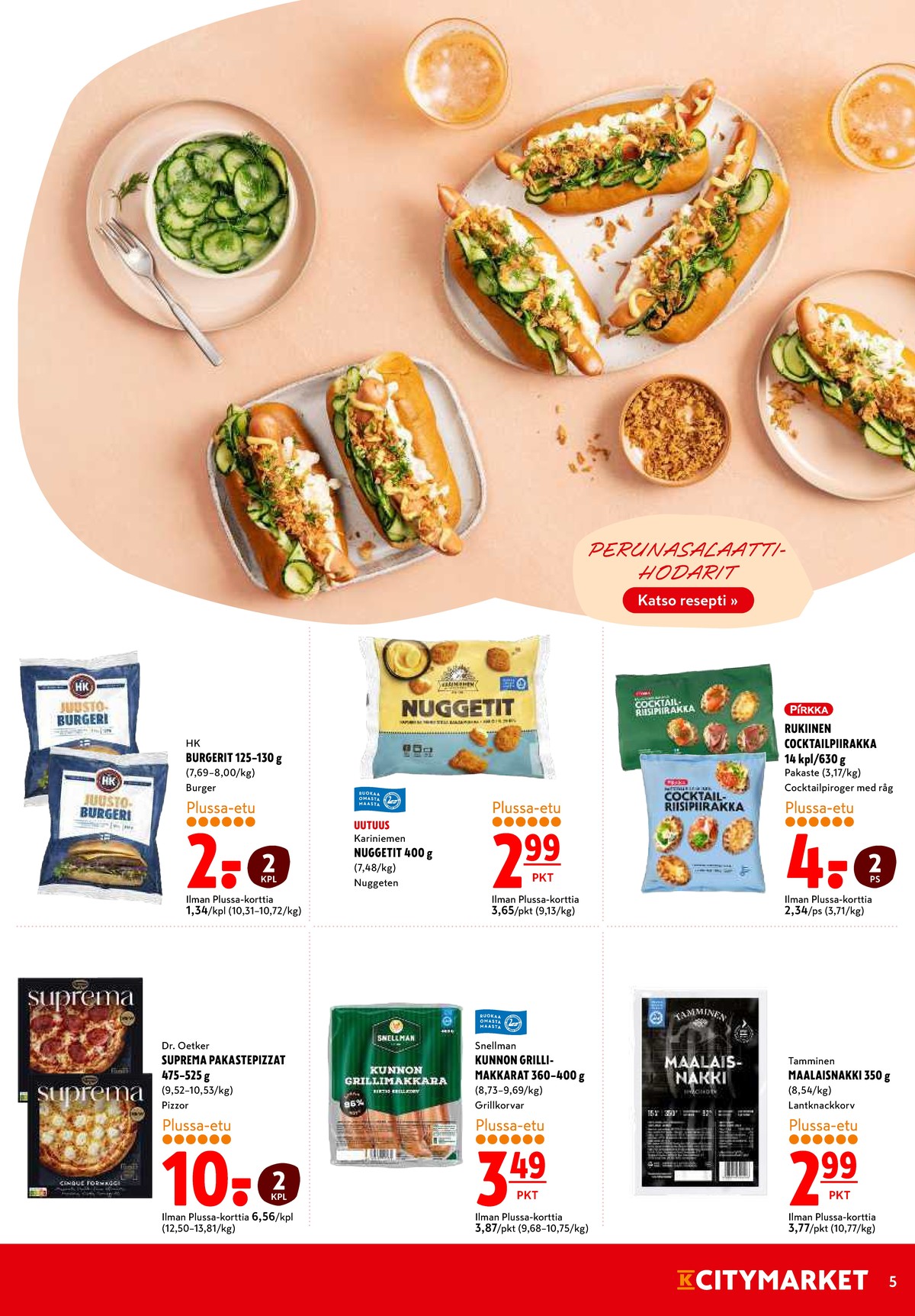 Katso ketjun K-Citymarket tarjouslehti viikolta 18 sivustolla Viikkotarjoukset.fi. Löydät monia hyviä tarjouksia erilaisista tuotteista. Lue tarjouslehti täältä! Sivu 5