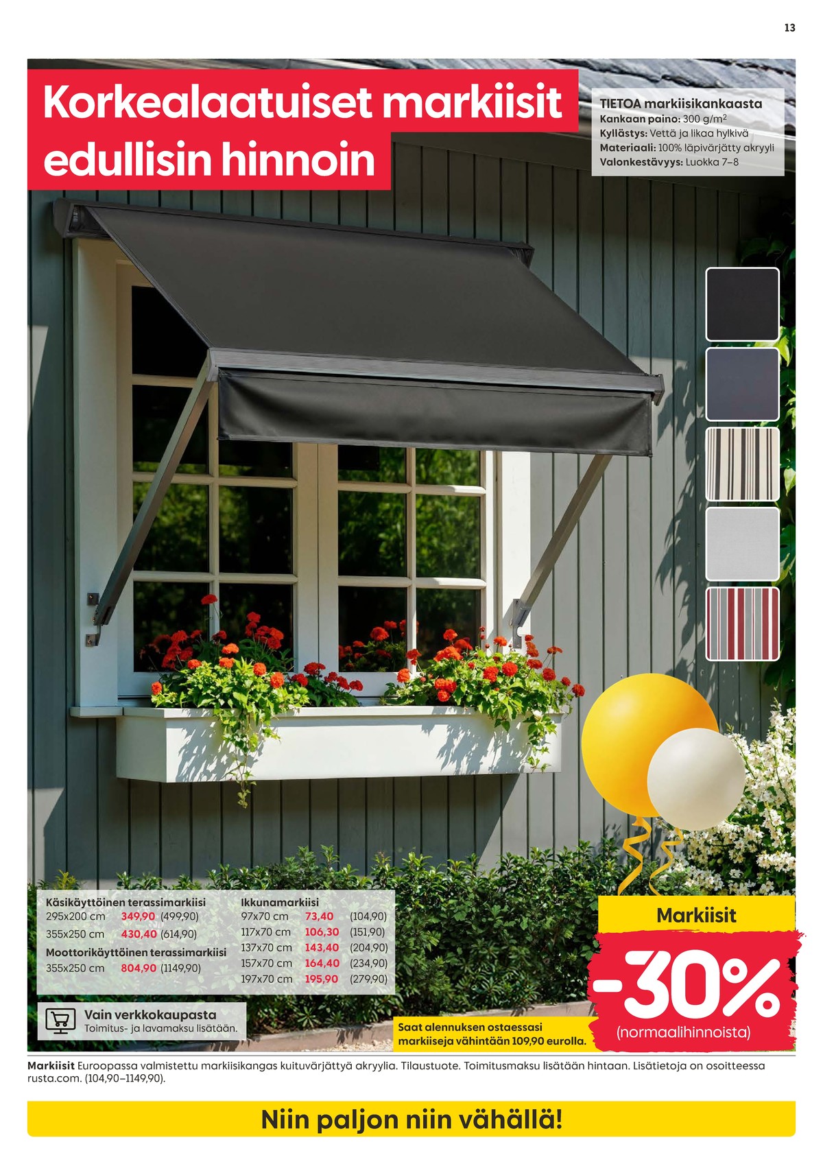 Katso ketjun Rusta tarjouslehti viikolta 18 sivustolla Viikkotarjoukset.fi. Löydät monia hyviä tarjouksia erilaisista tuotteista. Lue tarjouslehti täältä! Sivu 13