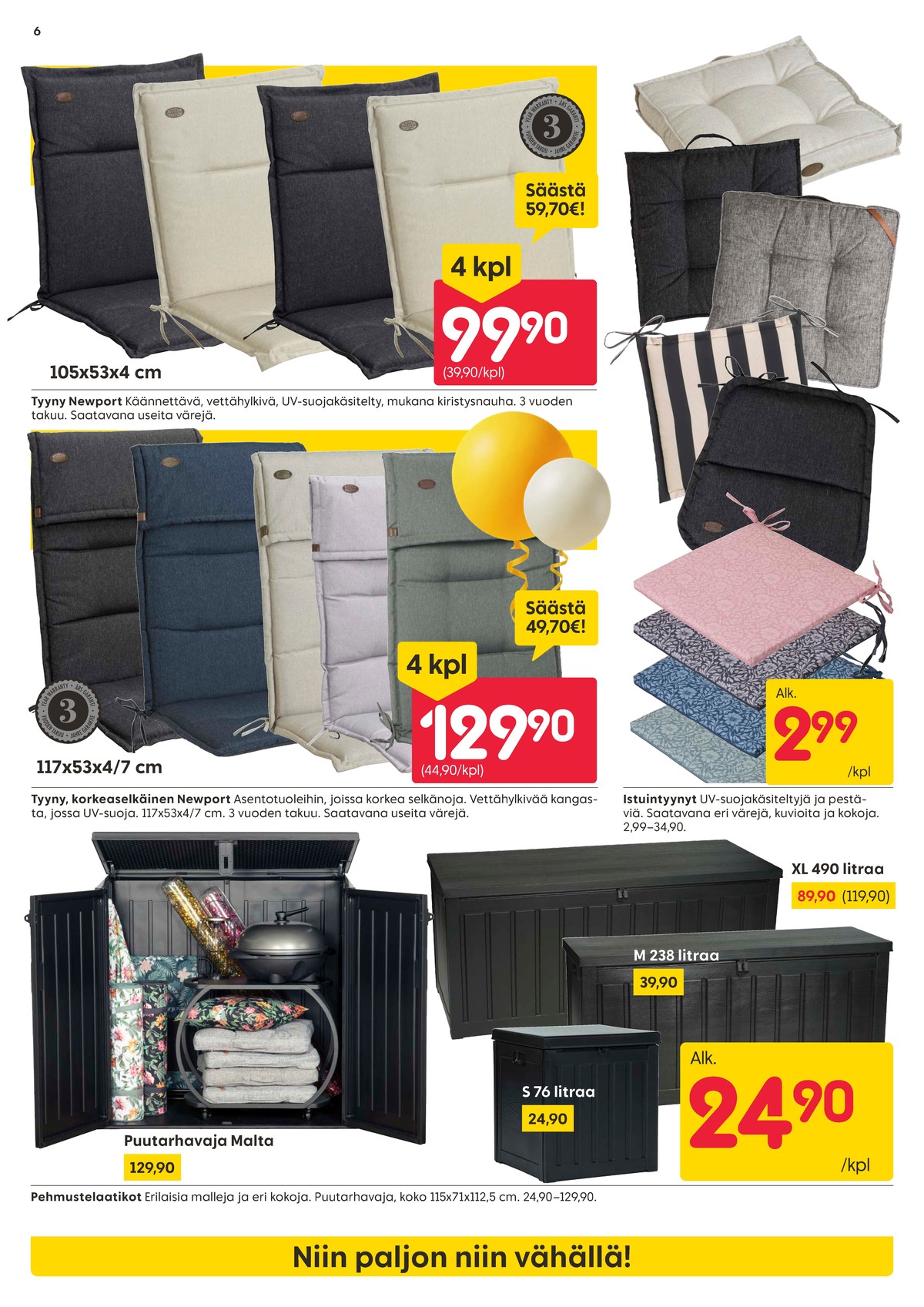 Katso ketjun Rusta tarjouslehti viikolta 18 sivustolla Viikkotarjoukset.fi. Löydät monia hyviä tarjouksia erilaisista tuotteista, esimerkiksi %product1% tai muista tuotteista. Lue tarjouslehti täältä! Sivu 6