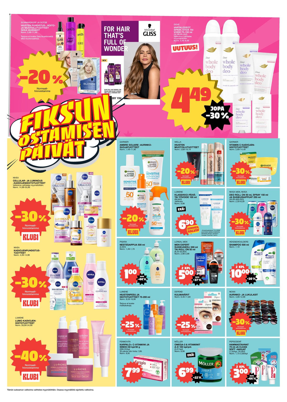 Katso ketjun Tokmanni tarjouslehti viikolta 18 sivustolla Viikkotarjoukset.fi. Löydät monia hyviä tarjouksia erilaisista tuotteista. Lue tarjouslehti täältä! Sivu 8