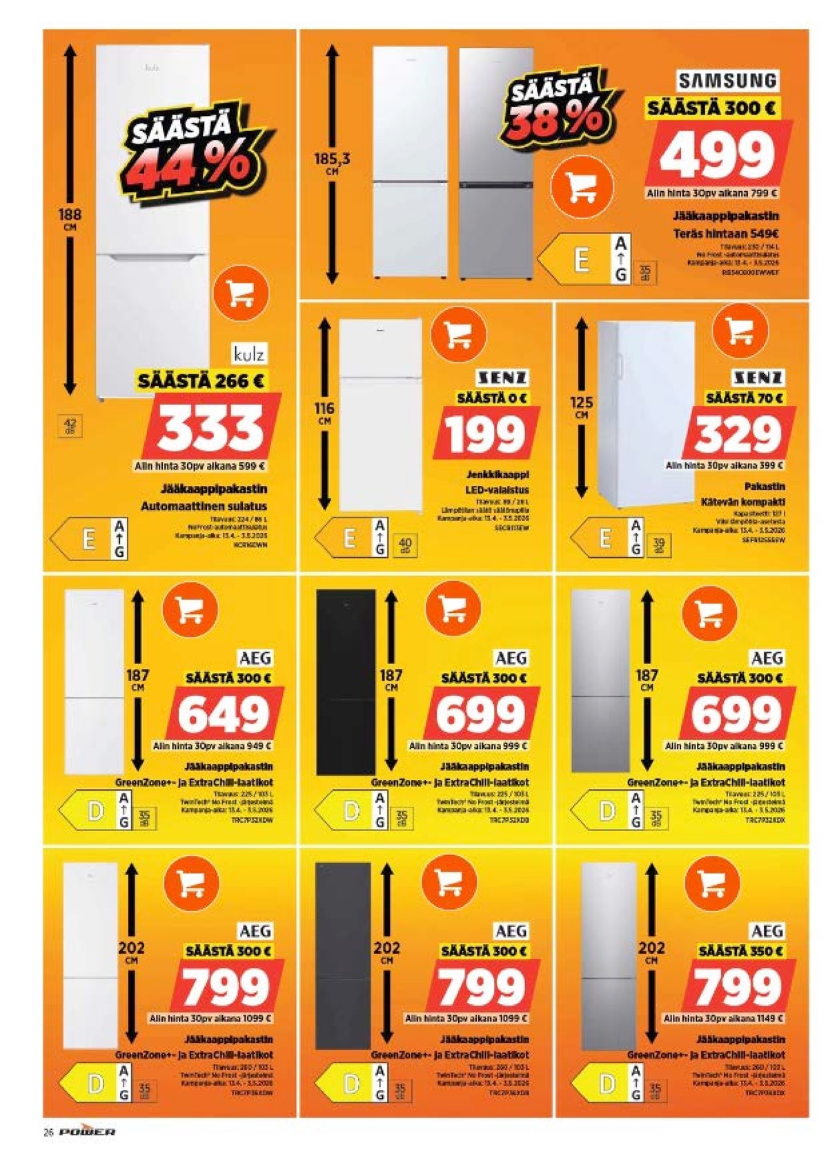 Katso ketjun Power tarjouslehti viikolta 18 sivustolla Viikkotarjoukset.fi. Löydät monia hyviä tarjouksia erilaisista tuotteista. Lue tarjouslehti täältä! Sivu 27