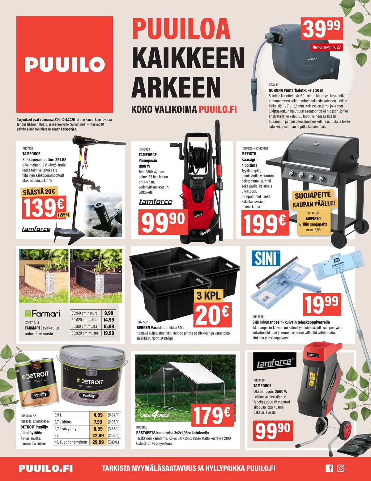 Katso ketjun Puuilo tarjouslehti viikolta 18 sivustolla Viikkotarjoukset.fi. Löydät monia hyviä tarjouksia erilaisista tuotteista. Lue tarjouslehti täältä! Sivu 1