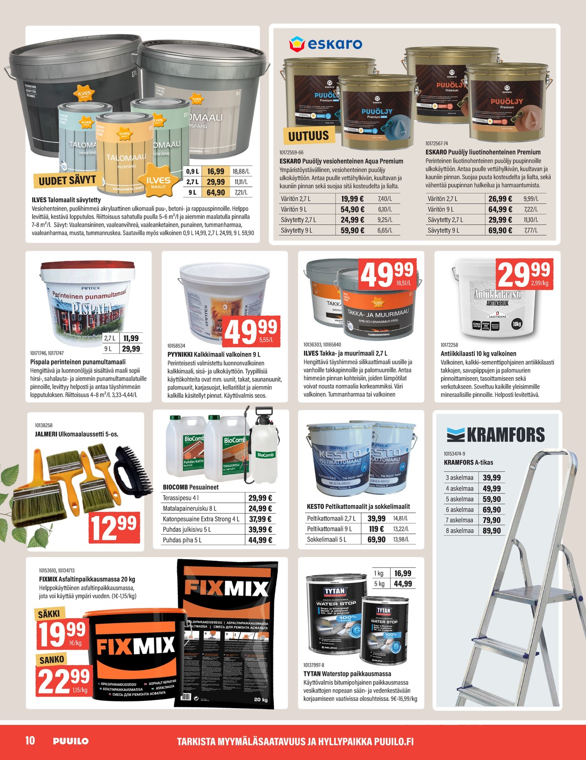 Katso ketjun Puuilo tarjouslehti viikolta 18 sivustolla Viikkotarjoukset.fi. Löydät monia hyviä tarjouksia erilaisista tuotteista. Lue tarjouslehti täältä! Sivu 10