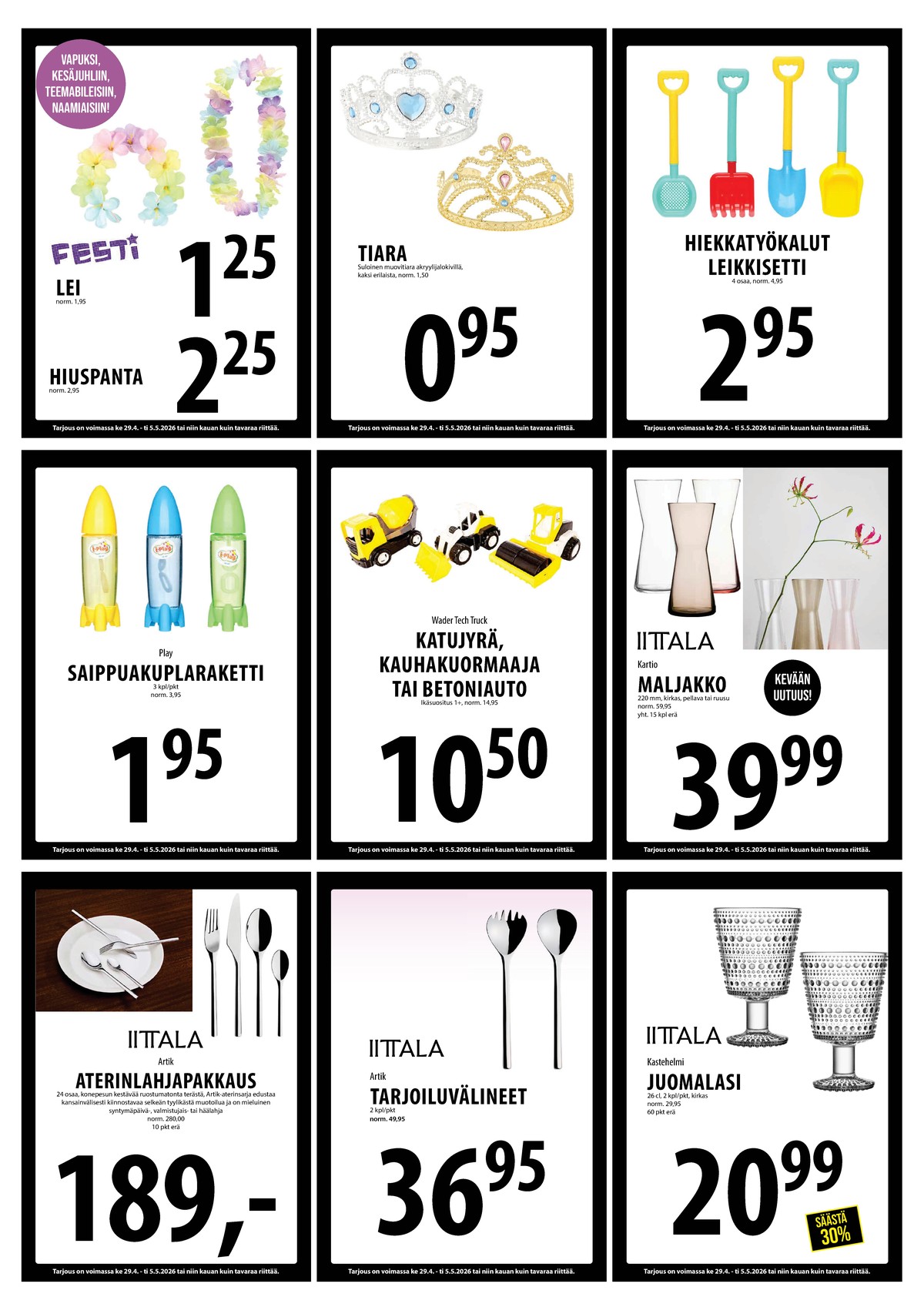 Katso ketjun Keskinen tarjouslehti viikolta 18 sivustolla Viikkotarjoukset.fi. Löydät monia hyviä tarjouksia erilaisista tuotteista. Lue tarjouslehti täältä! Sivu 13