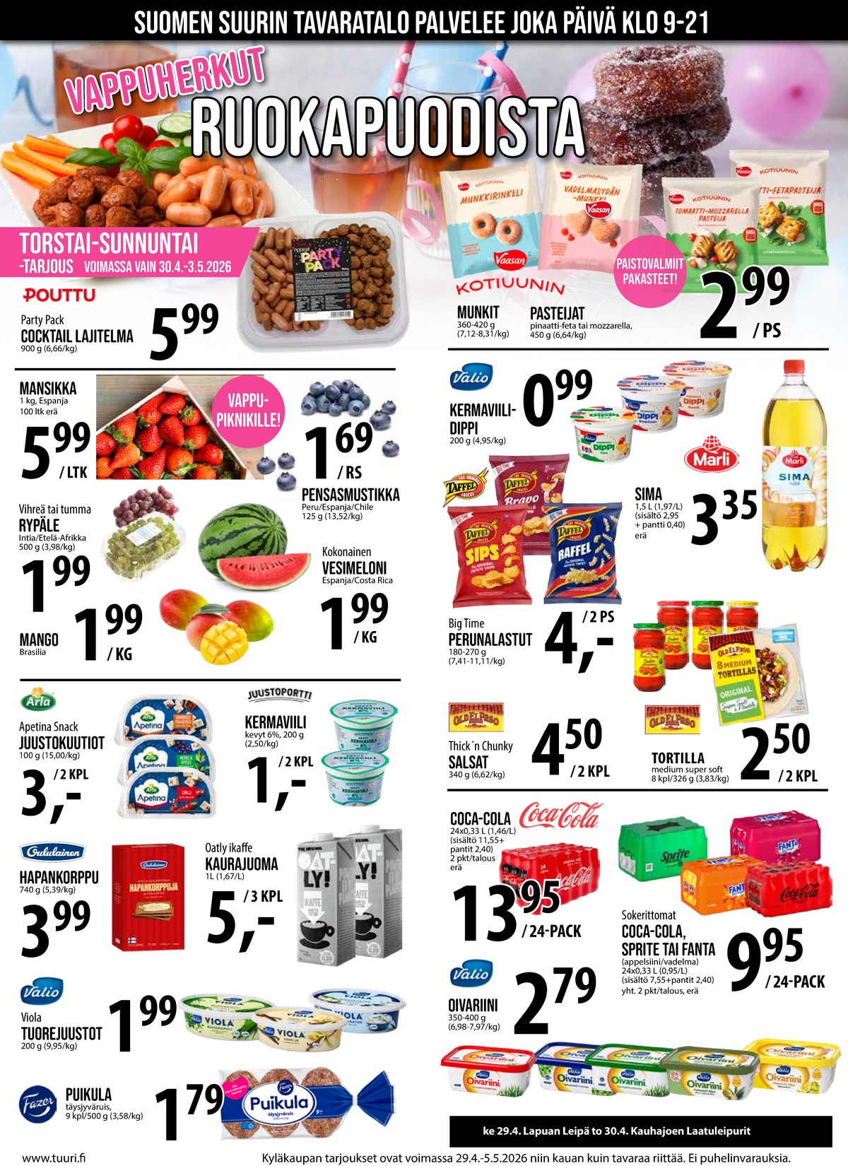 Katso ketjun Keskinen tarjouslehti viikolta 18 sivustolla Viikkotarjoukset.fi. Löydät monia hyviä tarjouksia erilaisista tuotteista. Lue tarjouslehti täältä! Sivu 7