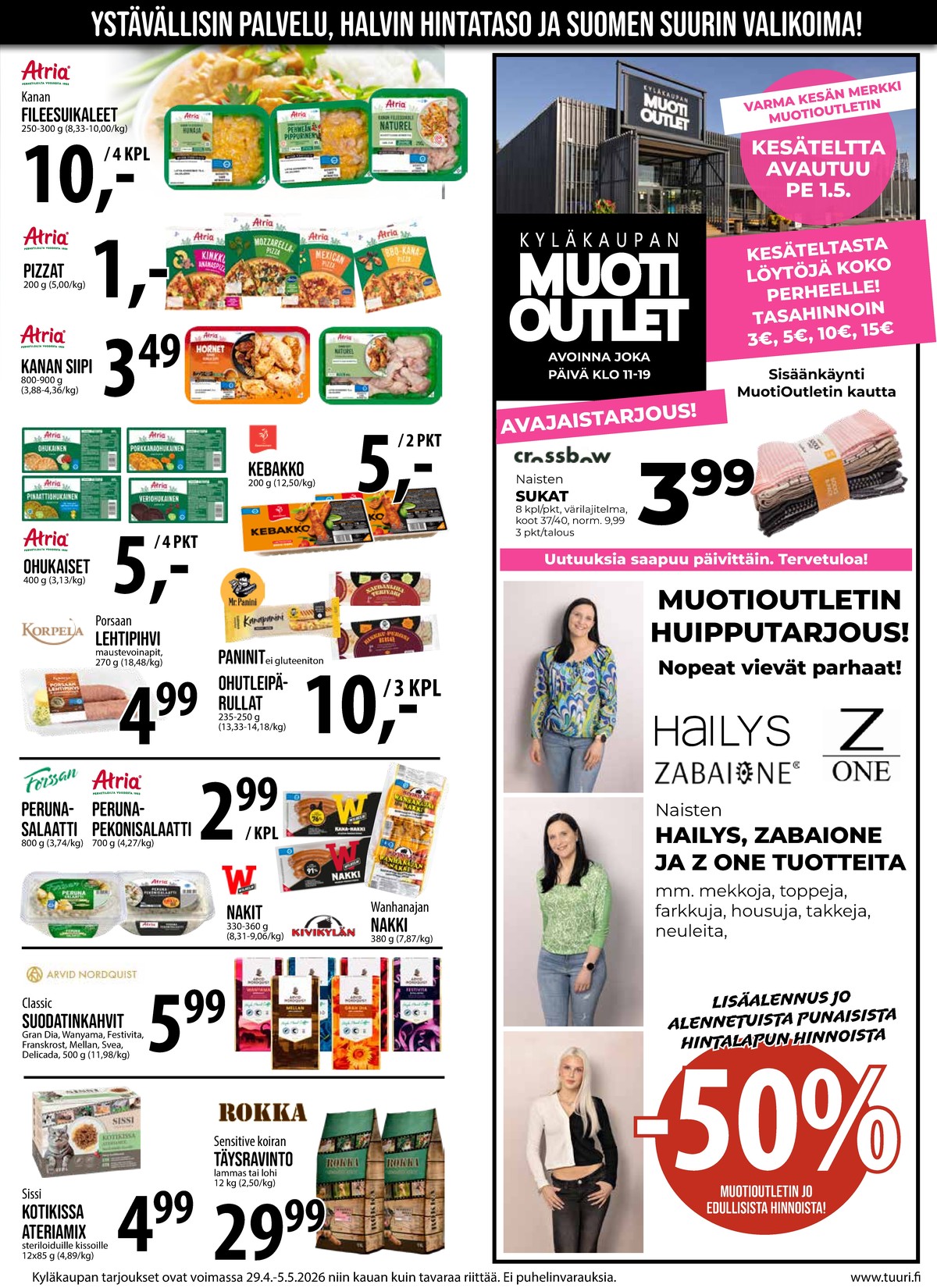 Katso ketjun Keskinen tarjouslehti viikolta 18 sivustolla Viikkotarjoukset.fi. Löydät monia hyviä tarjouksia erilaisista tuotteista. Lue tarjouslehti täältä! Sivu 8