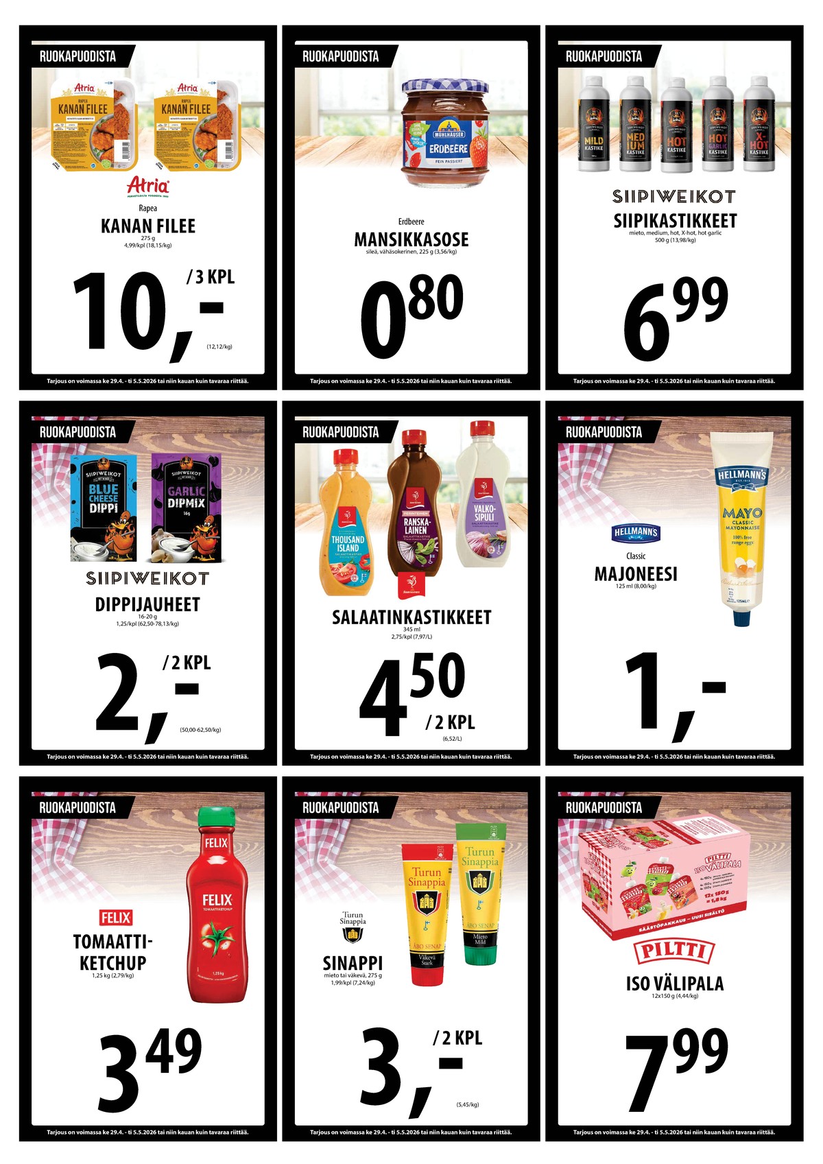 Katso ketjun Keskinen tarjouslehti viikolta 18 sivustolla Viikkotarjoukset.fi. Löydät monia hyviä tarjouksia erilaisista tuotteista. Lue tarjouslehti täältä! Sivu 10