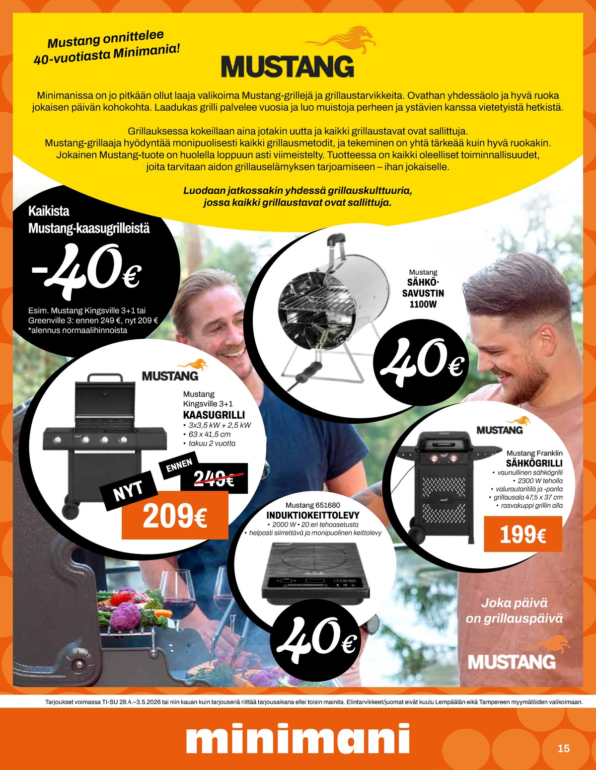 Katso ketjun Minimani tarjouslehti viikolta 18 sivustolla Viikkotarjoukset.fi. Löydät monia hyviä tarjouksia erilaisista tuotteista. Lue tarjouslehti täältä! Sivu 15