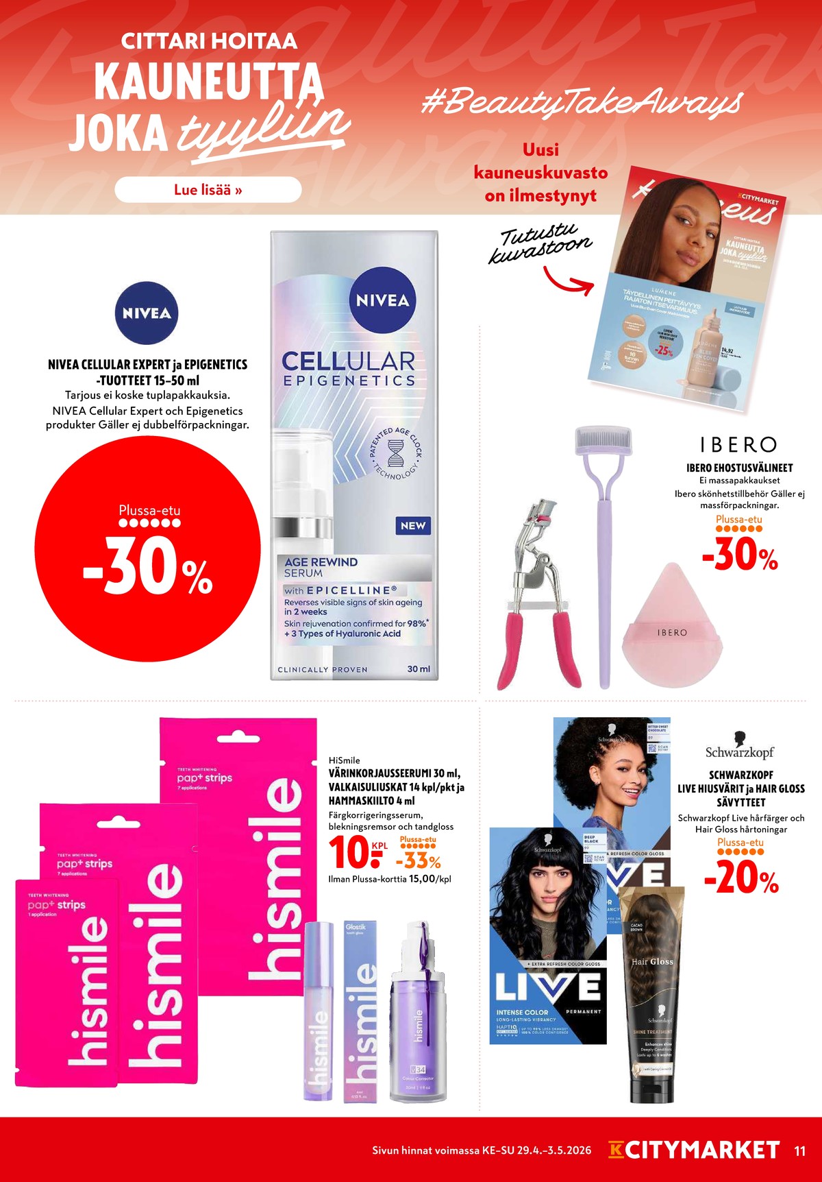 Katso ketjun K-Citymarket tarjouslehti viikolta 18 sivustolla Viikkotarjoukset.fi. Löydät monia hyviä tarjouksia erilaisista tuotteista. Lue tarjouslehti täältä! Sivu 11