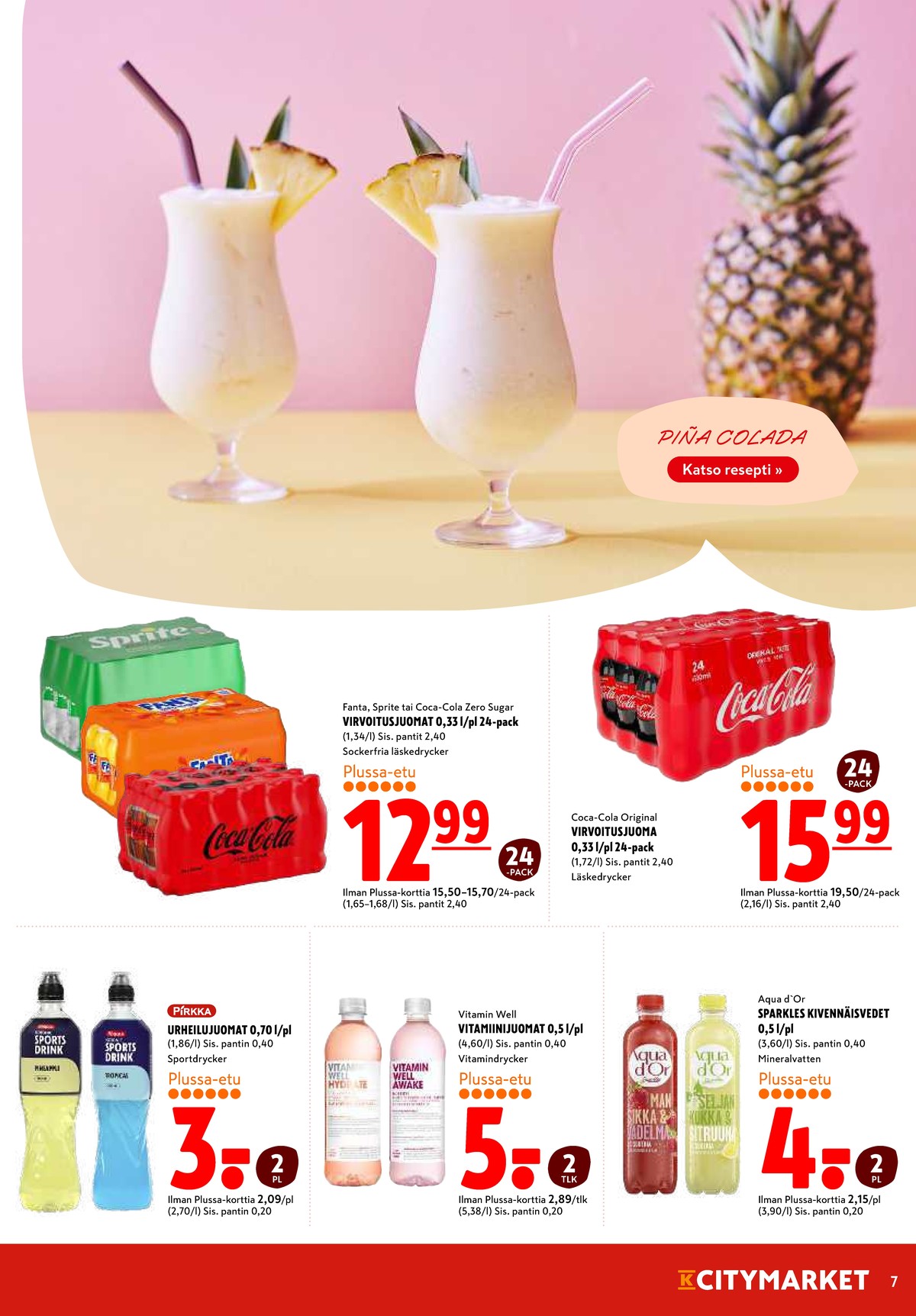 Katso ketjun K-Citymarket tarjouslehti viikolta 19 sivustolla Viikkotarjoukset.fi. Löydät monia hyviä tarjouksia erilaisista tuotteista. Lue tarjouslehti täältä! Sivu 7