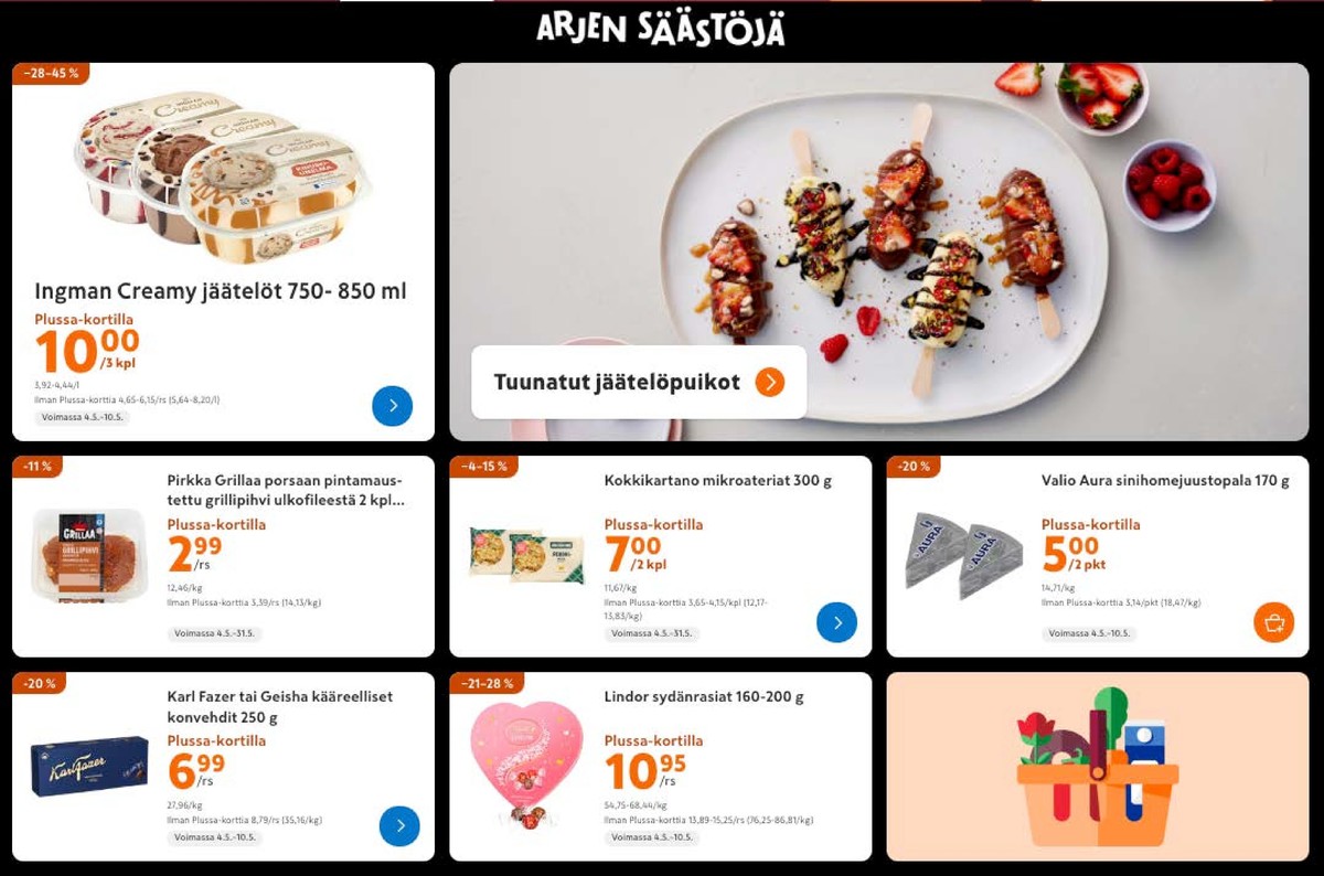 Katso ketjun K-Market tarjouslehti viikolta 19 sivustolla Viikkotarjoukset.fi. Löydät monia hyviä tarjouksia erilaisista tuotteista, esimerkiksi jälkiruokajäätelöt ingman tai valmisruoat kokkikartano. Lue tarjouslehti täältä! Sivu 1