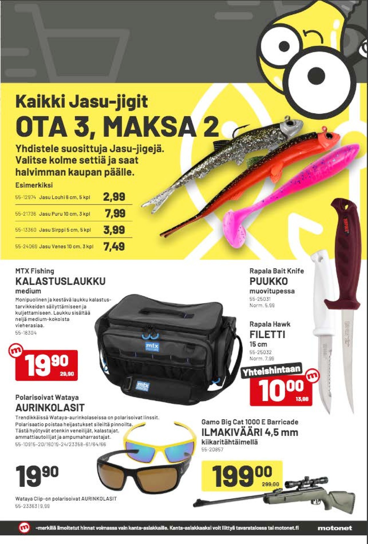 Katso ketjun Motonet tarjouslehti viikolta 19 sivustolla Viikkotarjoukset.fi. Löydät monia hyviä tarjouksia erilaisista tuotteista. Lue tarjouslehti täältä! Sivu 7