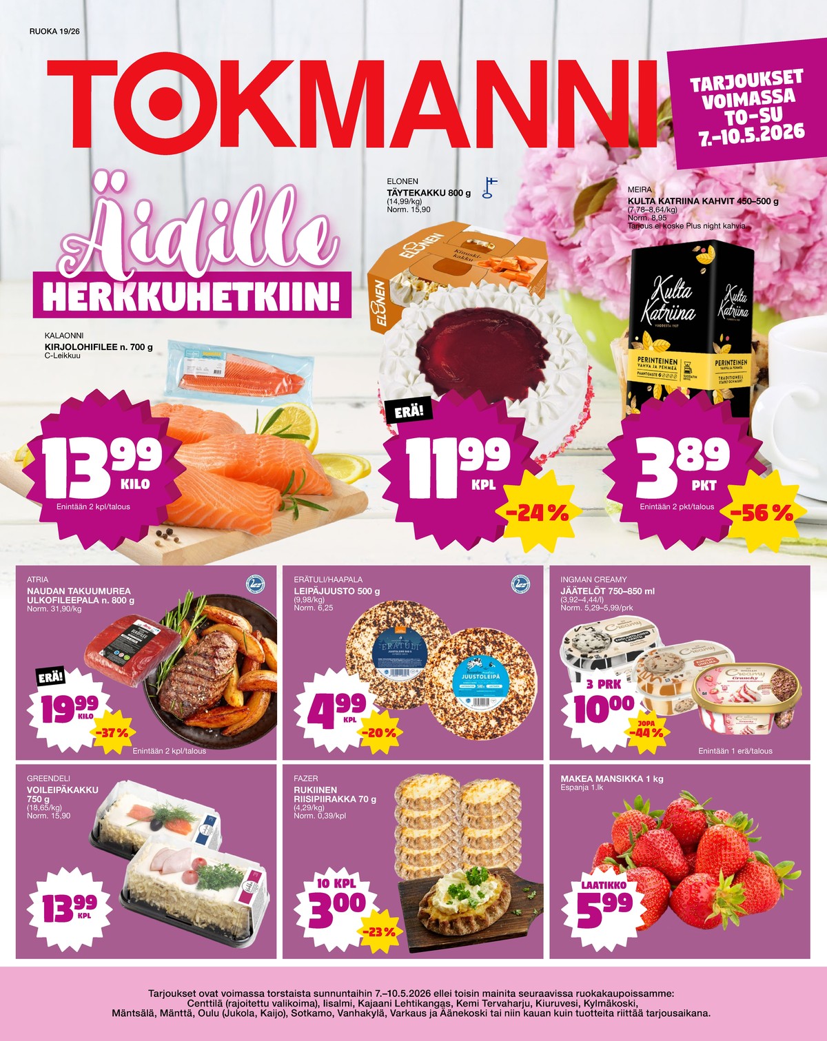 Katso ketjun Tokmanni tarjouslehti viikolta 19 sivustolla Viikkotarjoukset.fi. Löydät monia hyviä tarjouksia erilaisista tuotteista. Lue tarjouslehti täältä! Sivu 1