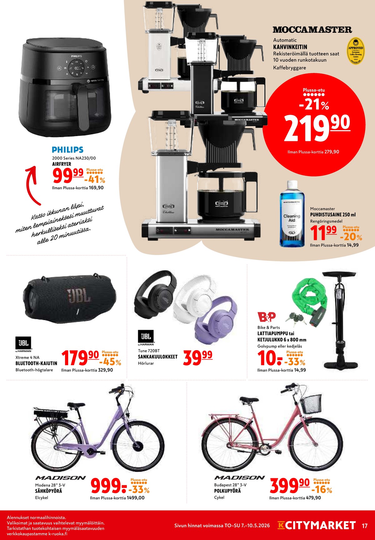 Katso ketjun K-Citymarket tarjouslehti viikolta 19 sivustolla Viikkotarjoukset.fi. Löydät monia hyviä tarjouksia erilaisista tuotteista. Lue tarjouslehti täältä! Sivu 17