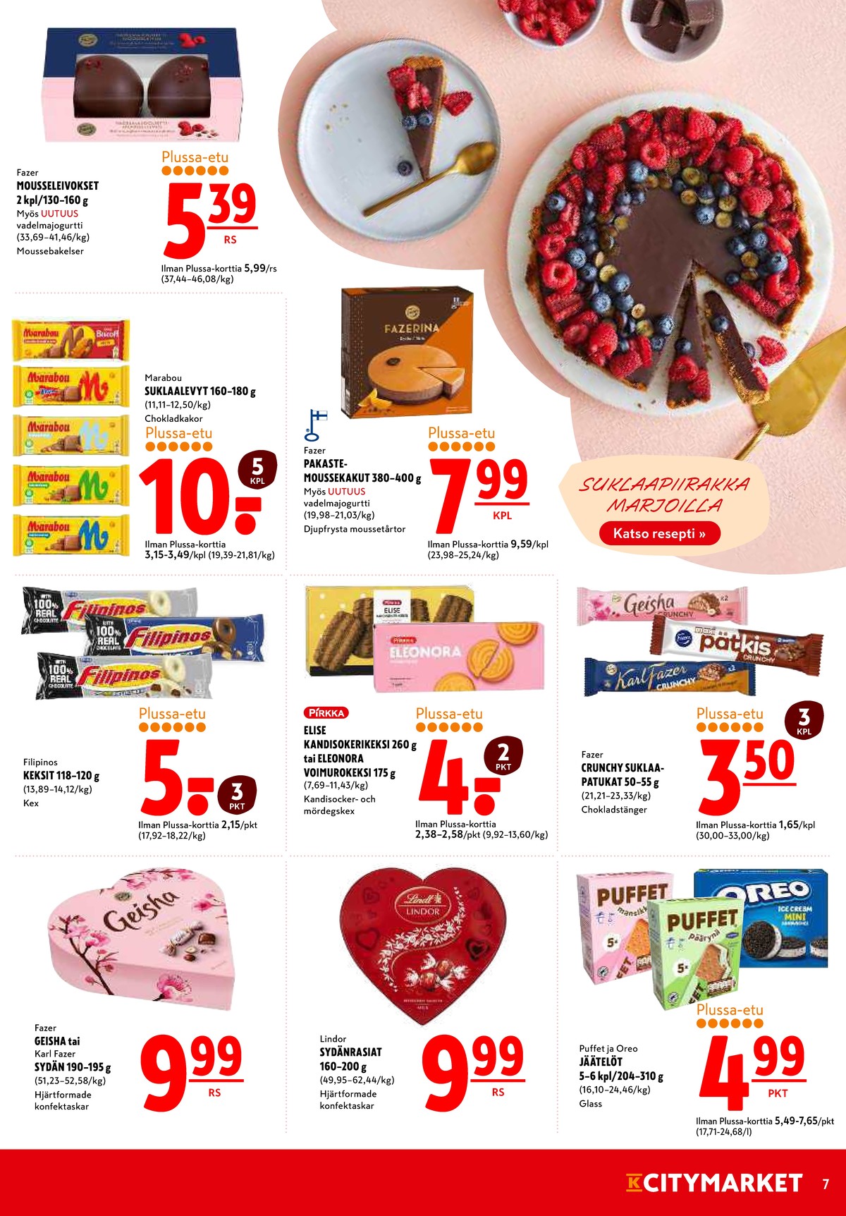 Katso ketjun K-Citymarket tarjouslehti viikolta 19 sivustolla Viikkotarjoukset.fi. Löydät monia hyviä tarjouksia erilaisista tuotteista. Lue tarjouslehti täältä! Sivu 7