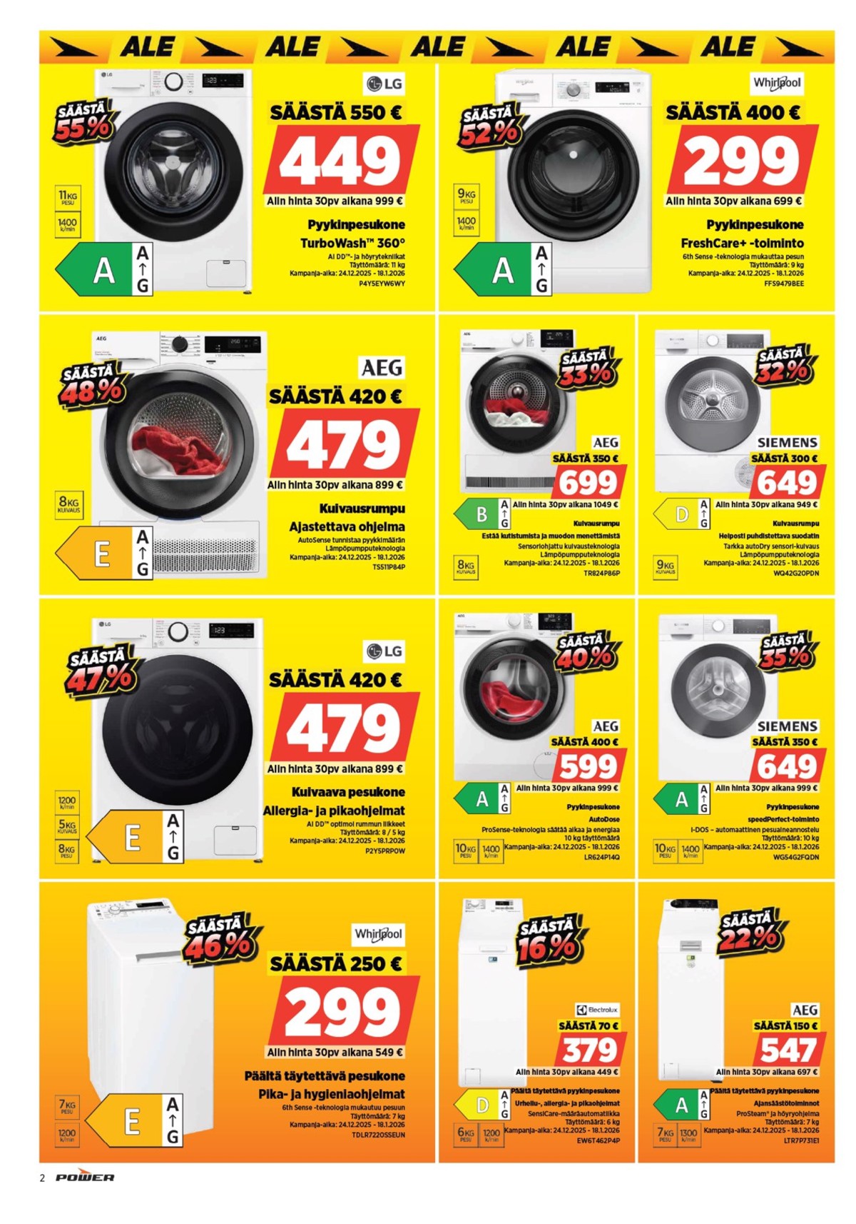 Katso ketjun Power tarjouslehti viikolta 2 sivustolla Viikkotarjoukset.fi. Löydät monia hyviä tarjouksia erilaisista tuotteista, esimerkiksi %product1% tai muista tuotteista. Lue tarjouslehti täältä! Sivu 2