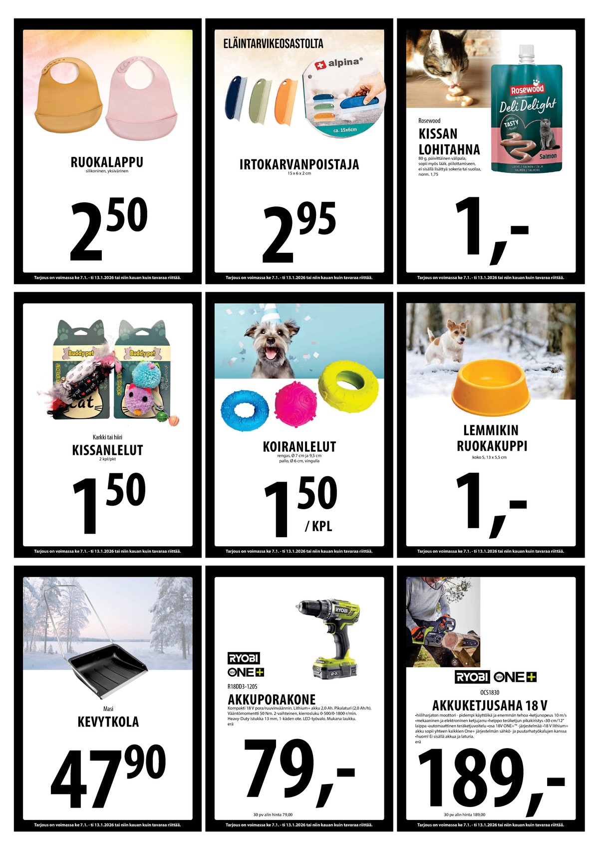 Katso ketjun Keskinen tarjouslehti viikolta 2 sivustolla Viikkotarjoukset.fi. Löydät monia hyviä tarjouksia erilaisista tuotteista, esimerkiksi lumikolat masi tai ruokakupit ei määritelty. Lue tarjouslehti täältä! Sivu 15