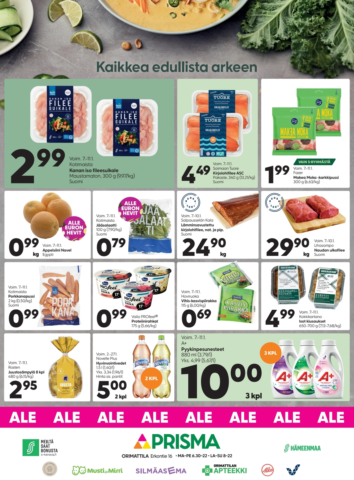 Katso ketjun Prisma region tarjouslehti viikolta 2 sivustolla Viikkotarjoukset.fi. Löydät monia hyviä tarjouksia erilaisista tuotteista. Lue tarjouslehti täältä! Sivu 1